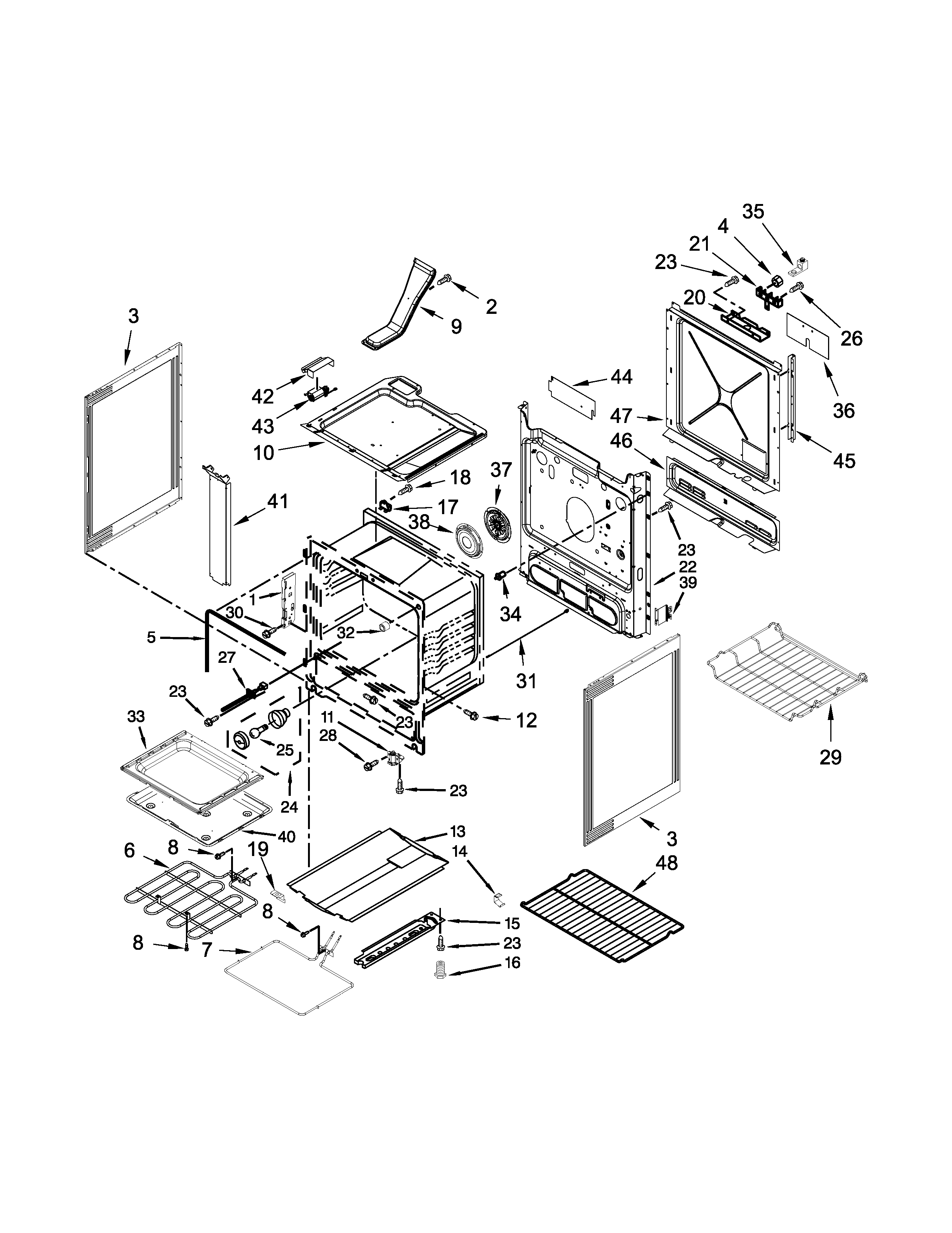 Whirlpool WEE730H0DB0 chassis parts diagram