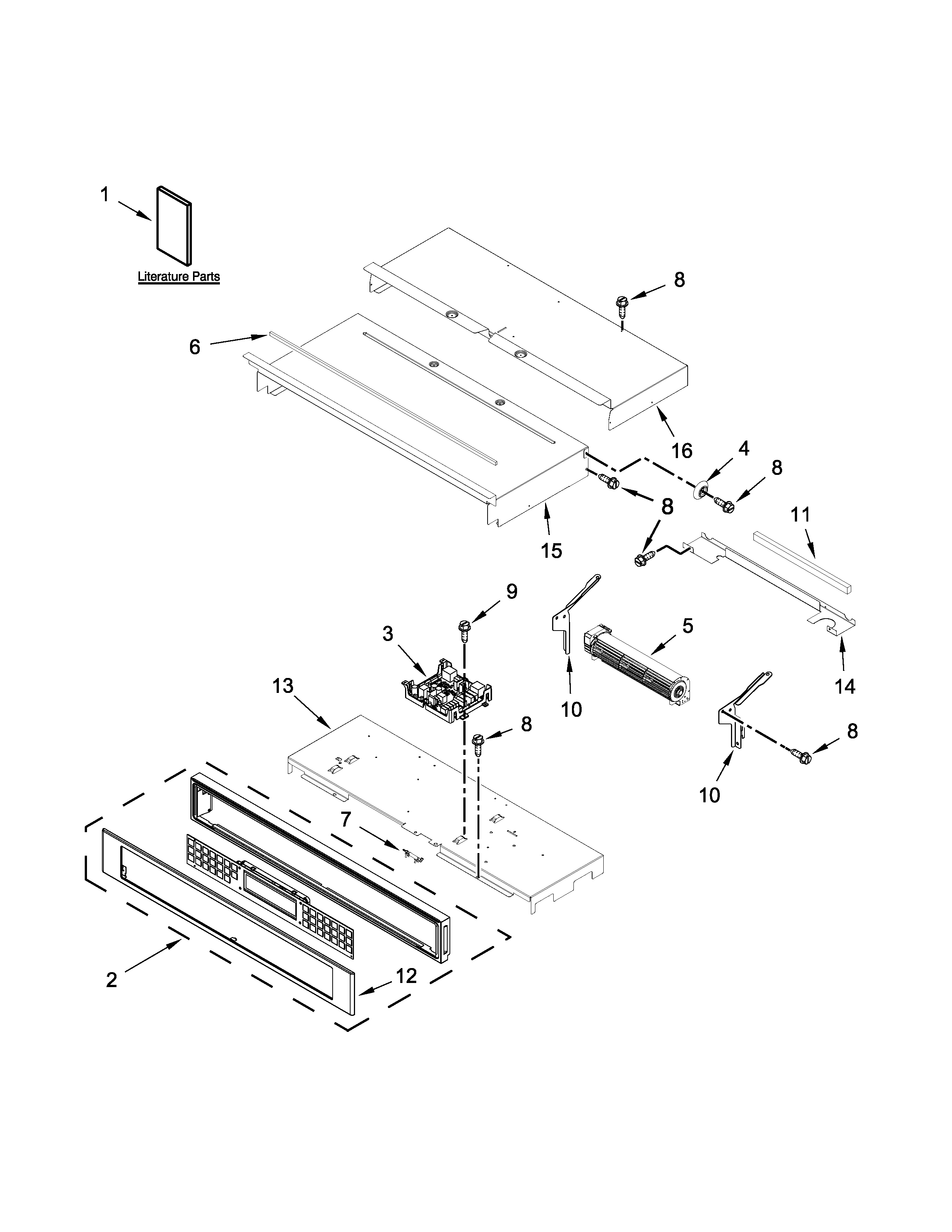 KitchenAid KOST100ESS00 control panel parts diagram