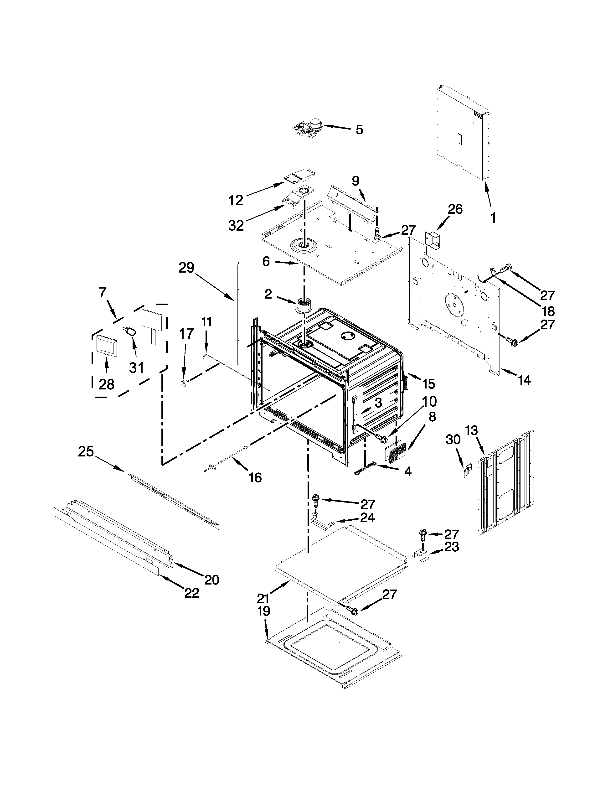 KitchenAid KOST100ESS00 oven parts diagram