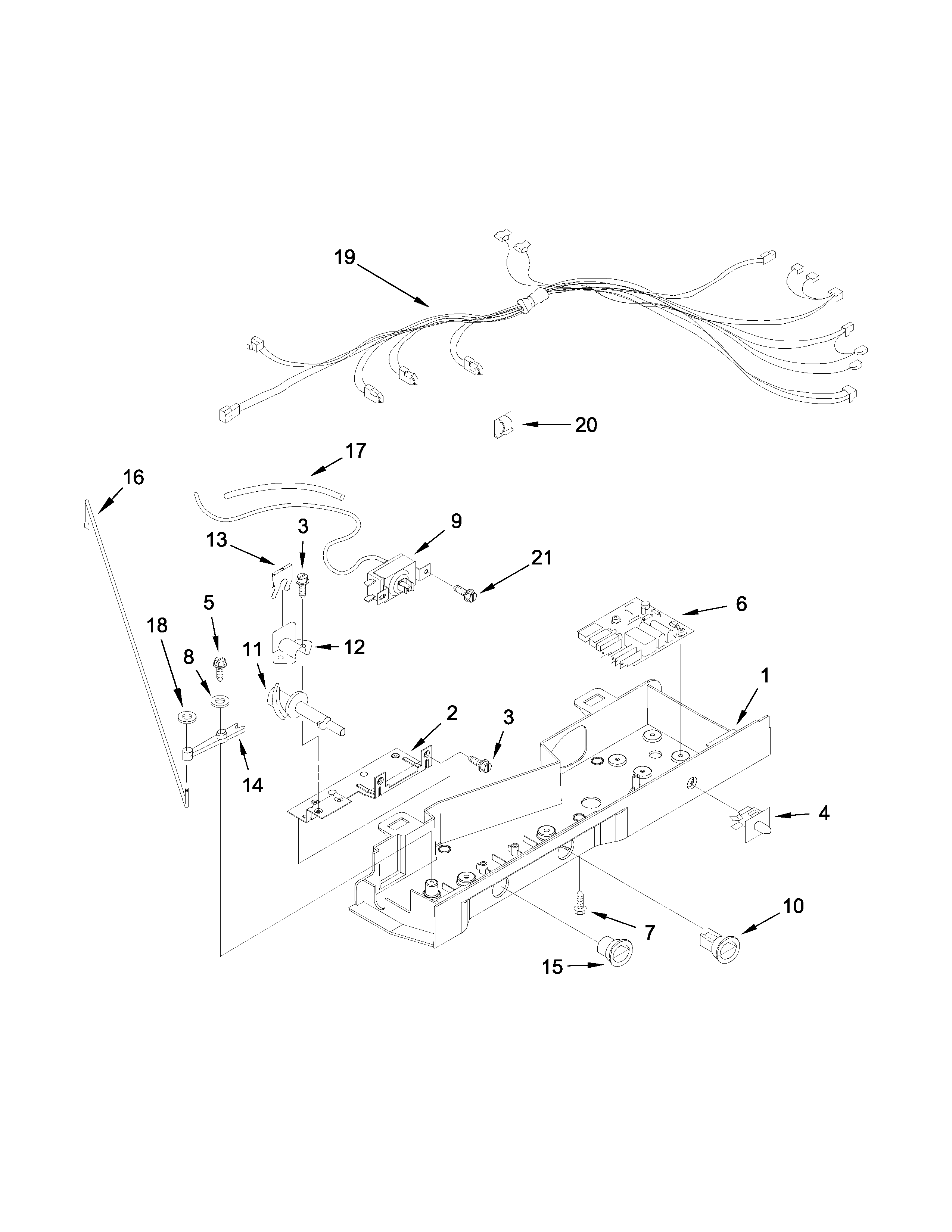 Whirlpool WRS322FNAE03 control box parts diagram