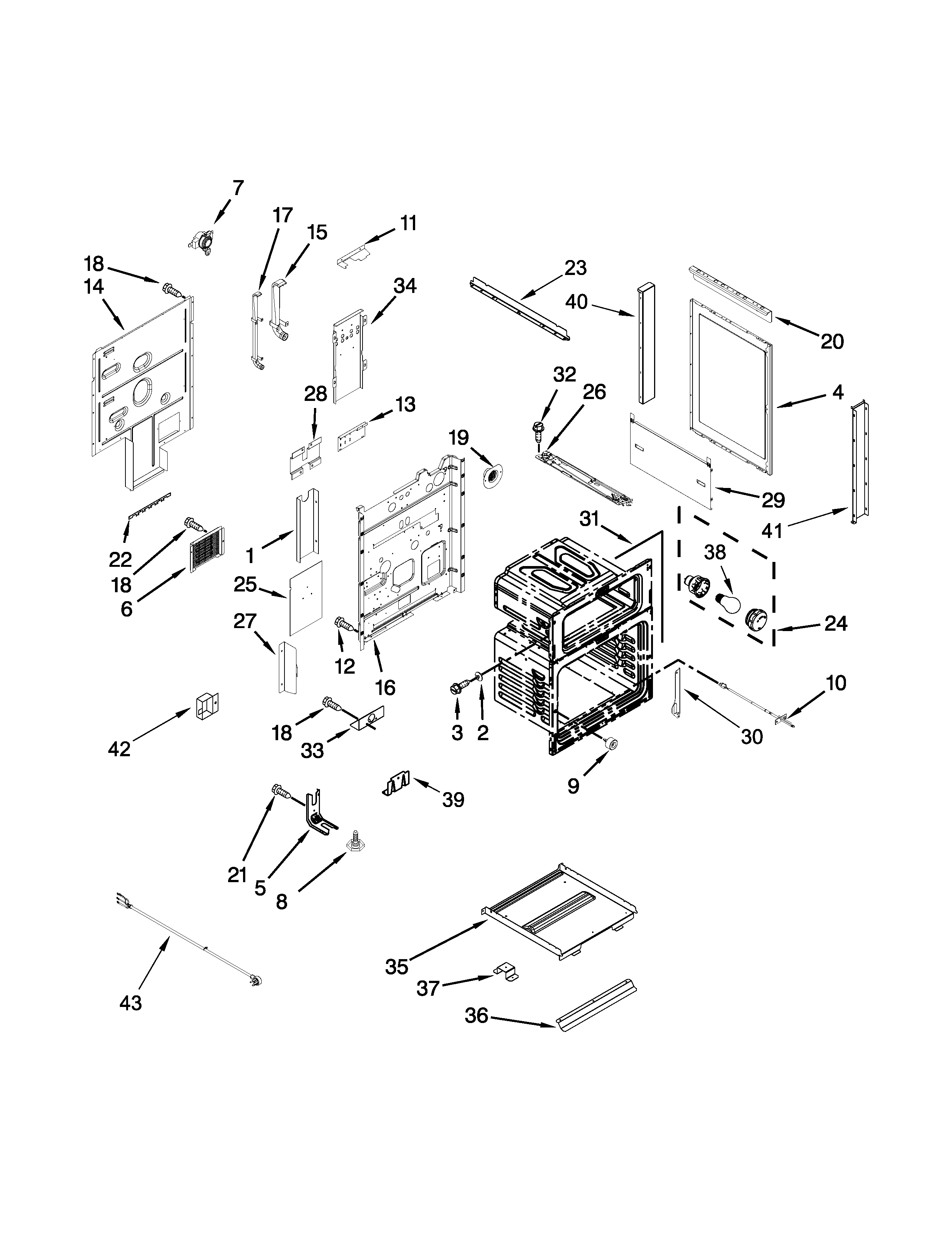 Whirlpool YWGI925C0BS2 chassis parts diagram