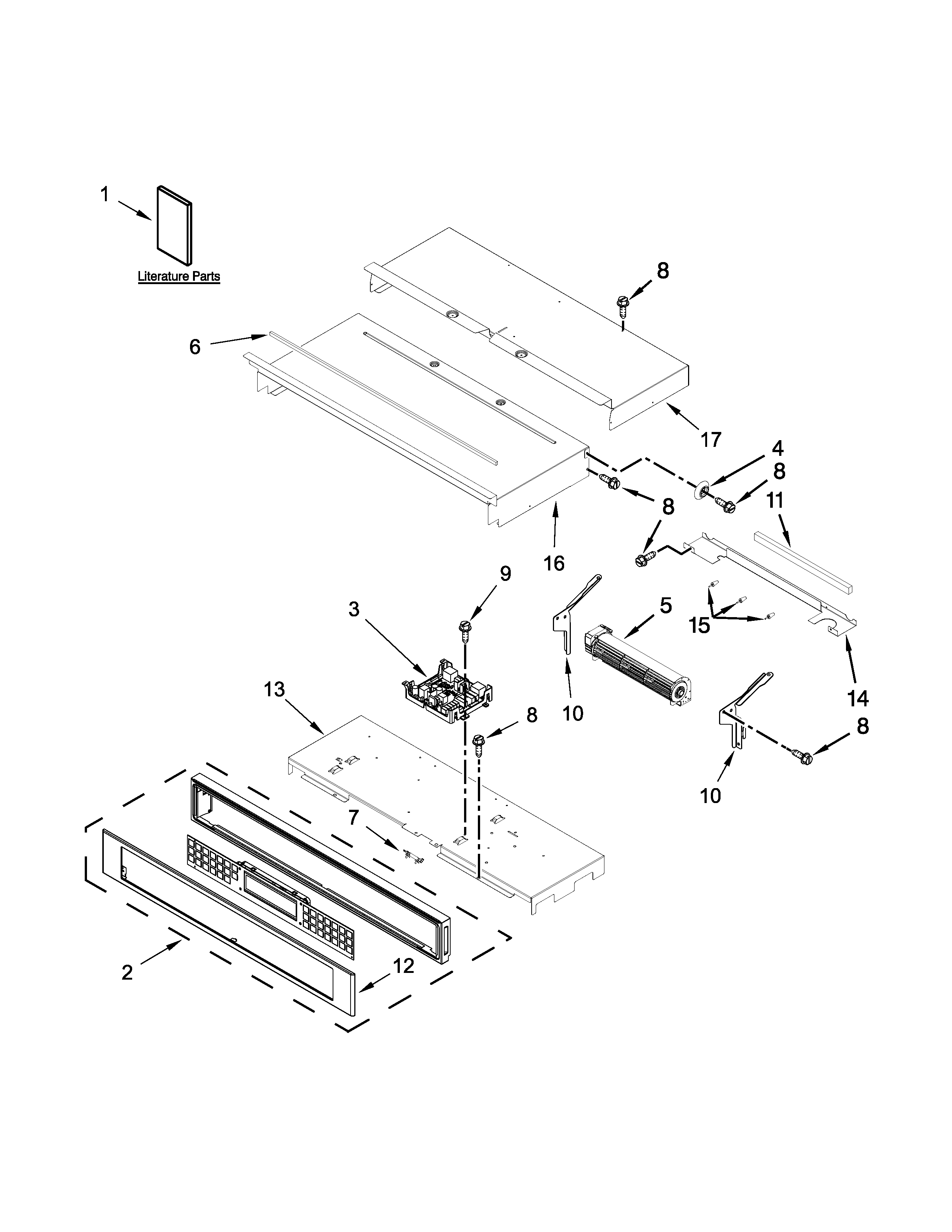 KitchenAid KODE300ESS01 control panel parts diagram