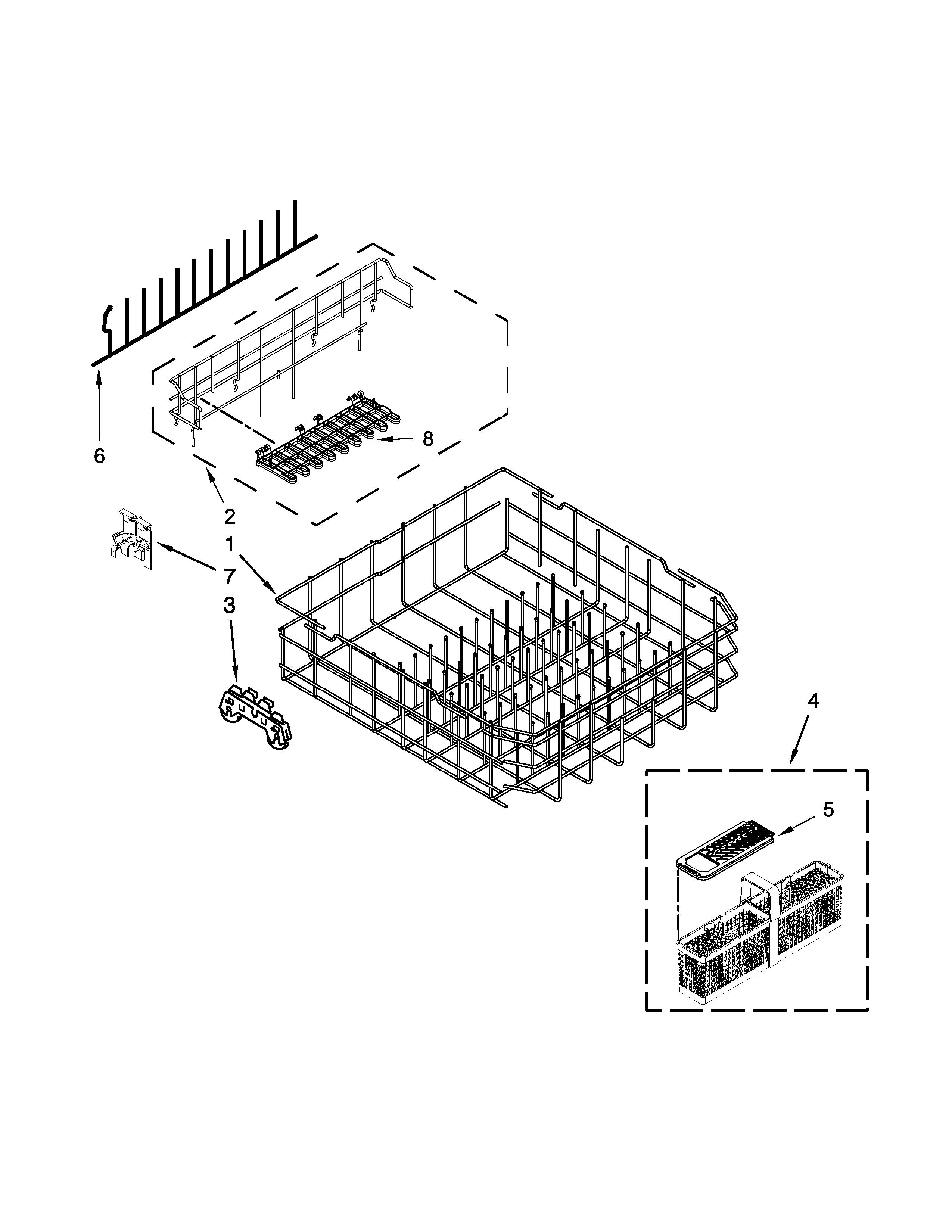 Maytag MDB7949SDH2 lower rack parts diagram