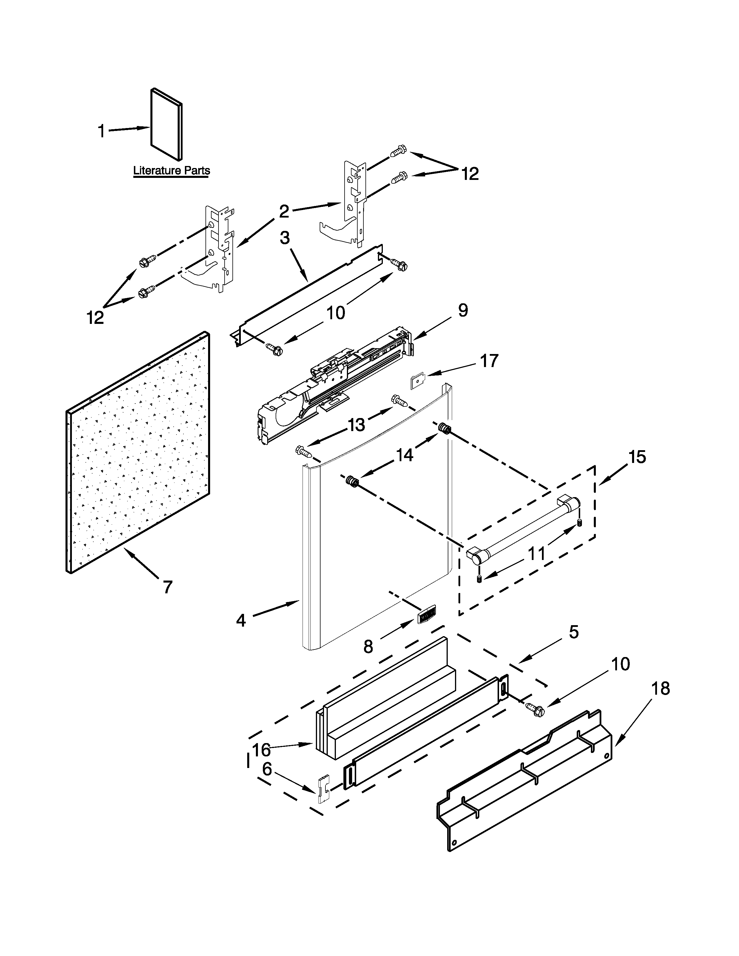 Maytag MDB5969SDH2 door and panel parts diagram