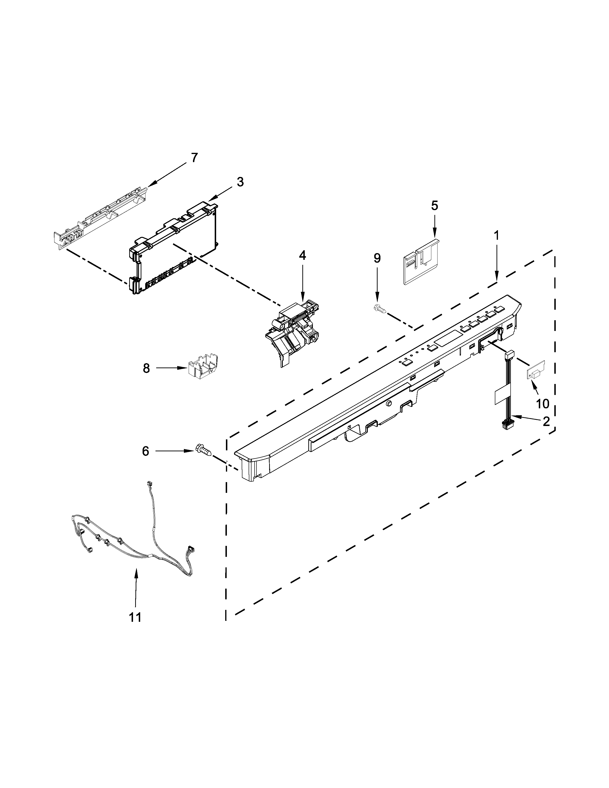 Maytag MDB5969SDH2 control panel and latch parts diagram