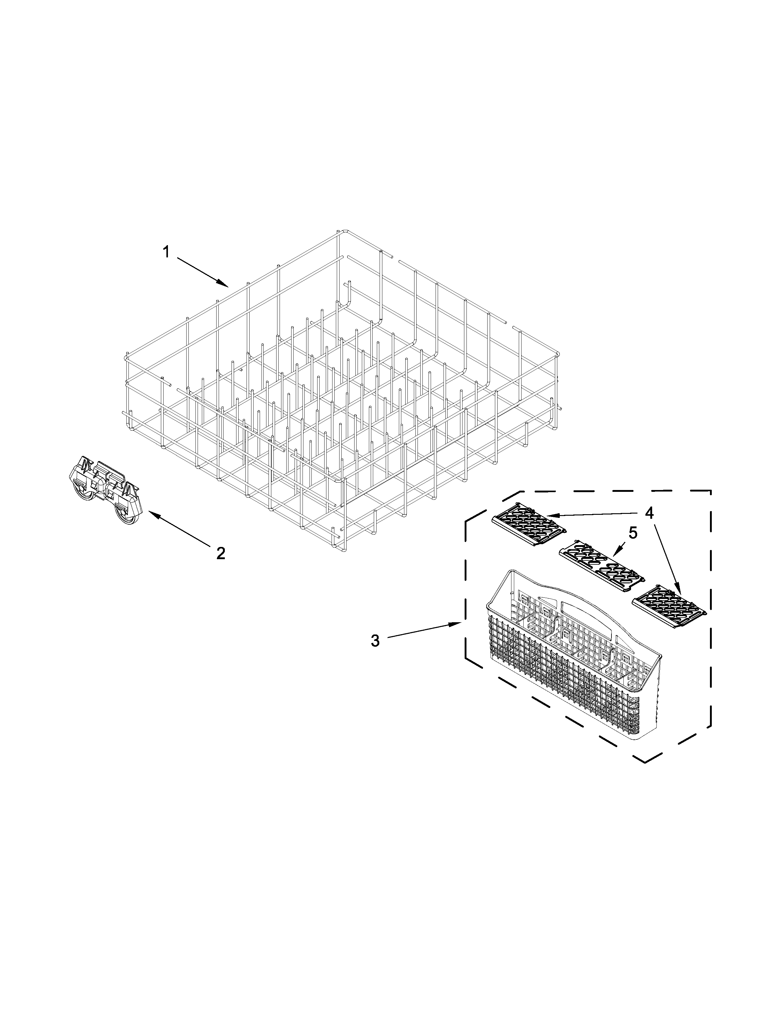Maytag MDB5969SDH2 lower rack parts diagram