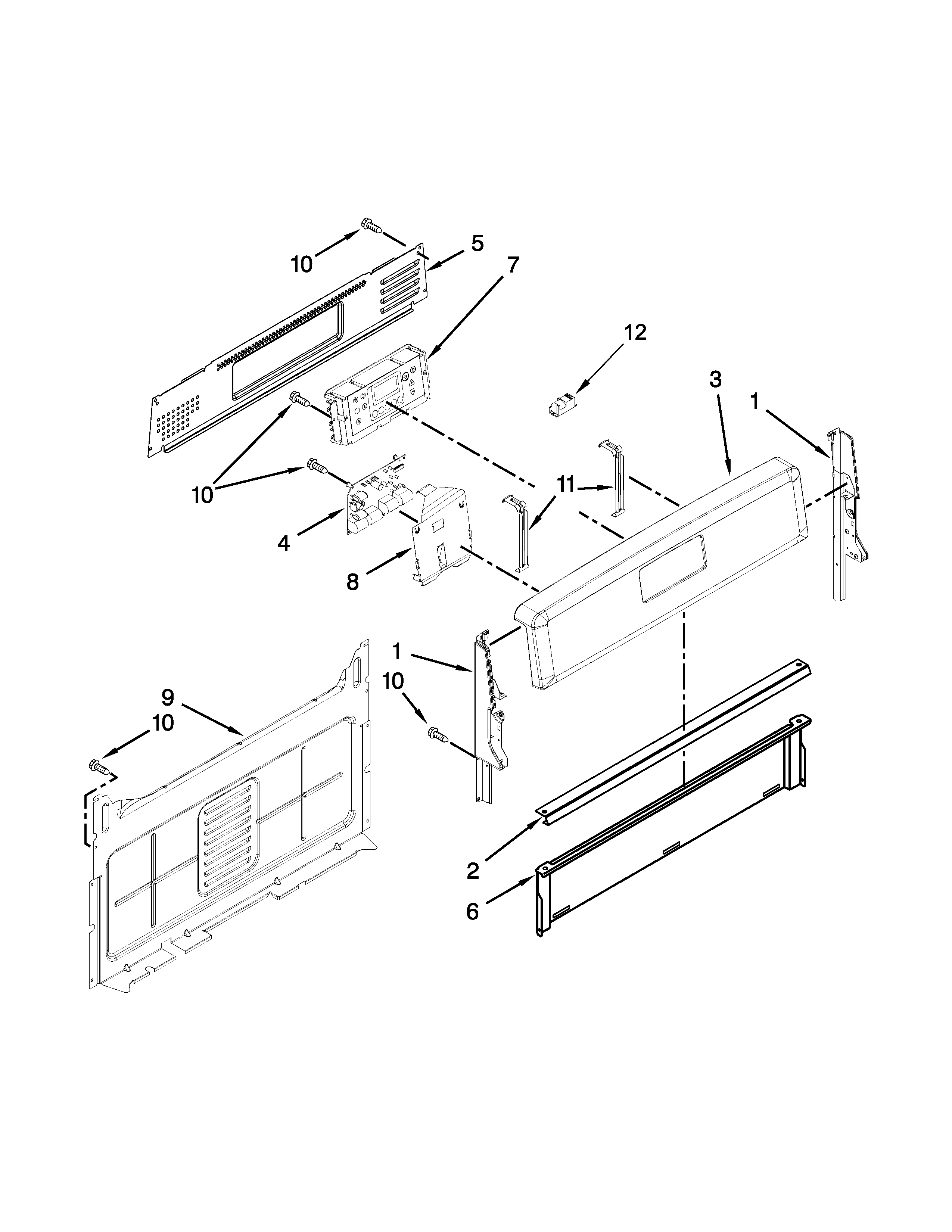 Maytag MGR8600DS1 control panel parts diagram