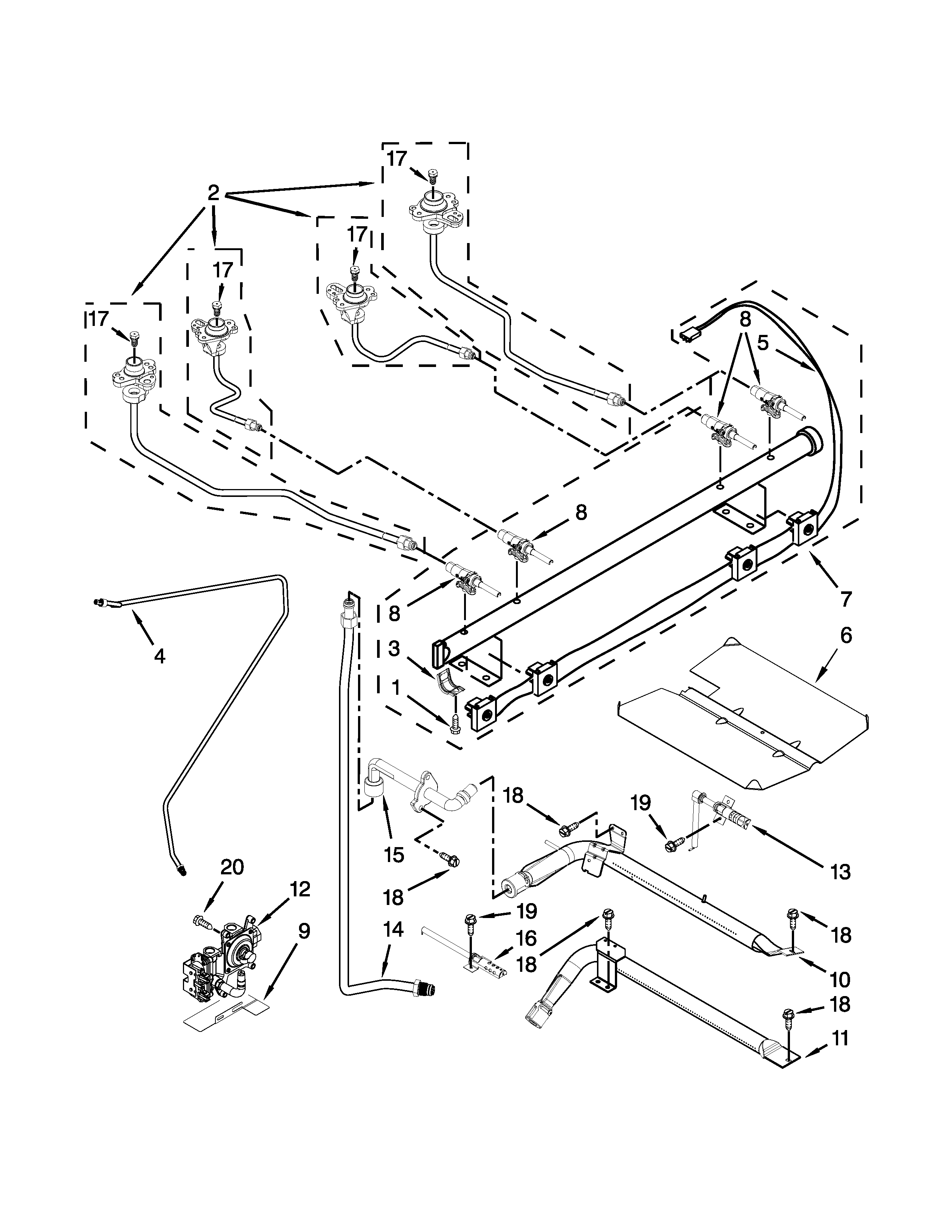 Maytag MGR8600DS1 manifold parts diagram
