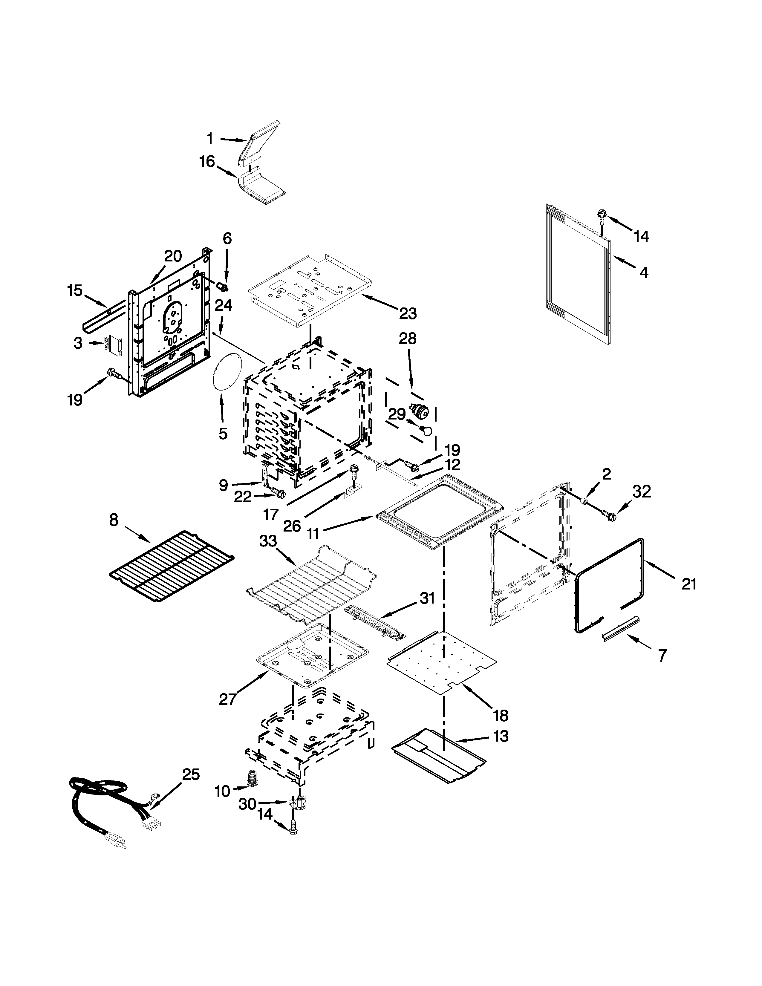Maytag MGR8600DS1 chassis parts diagram