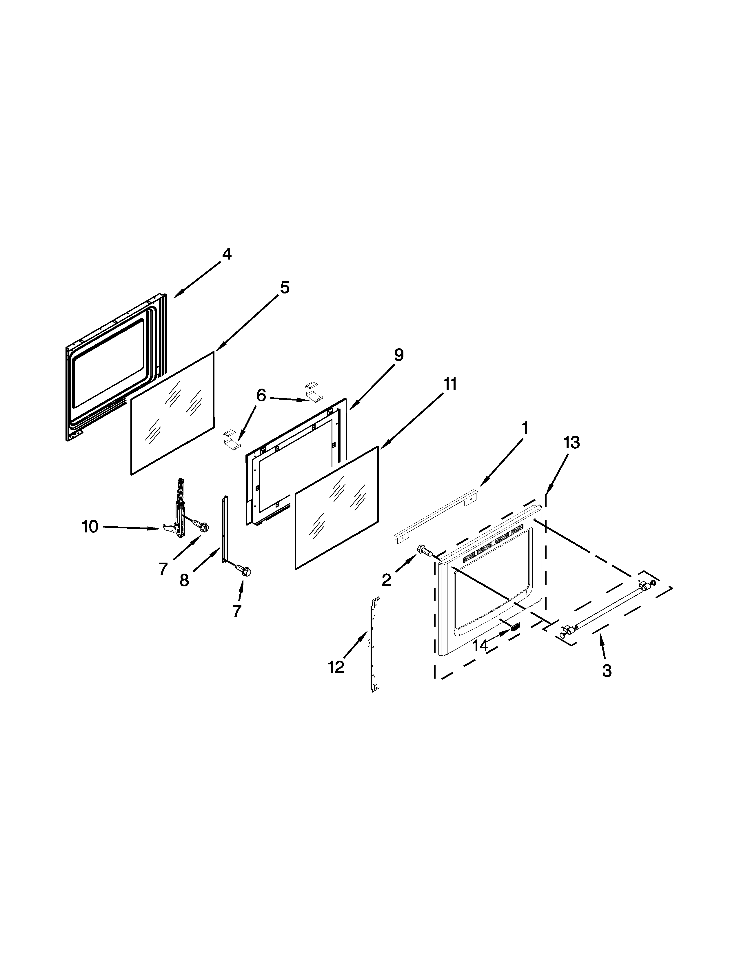 Maytag MGR8600DS1 door parts diagram
