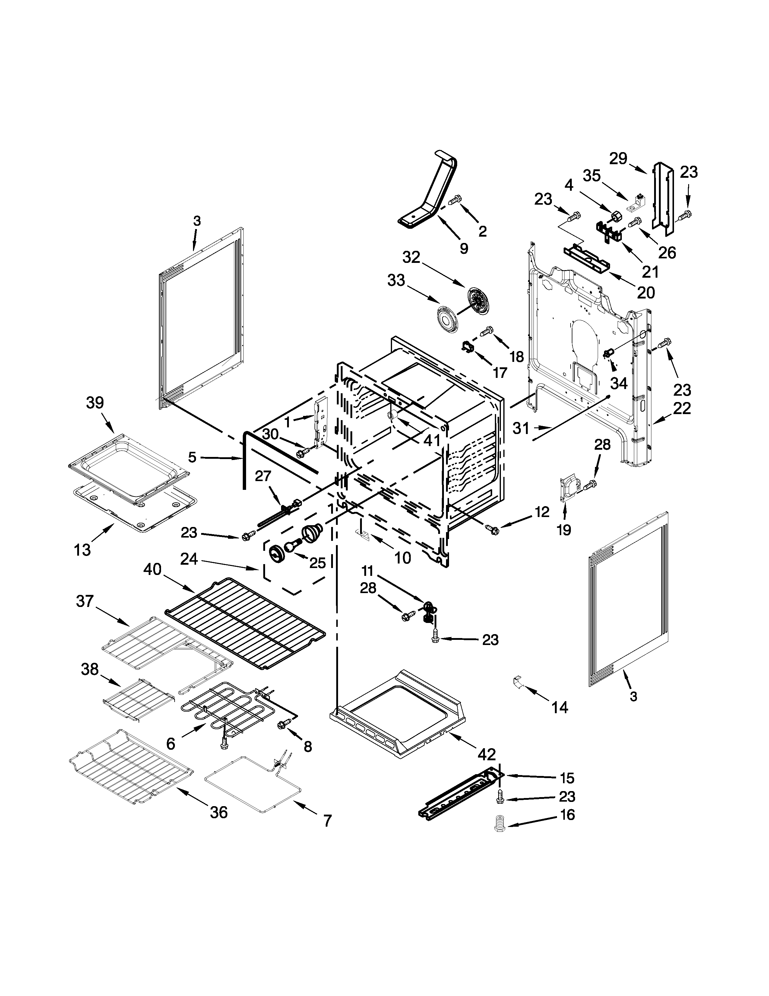 Whirlpool WFE715H0ES0 chassis parts diagram