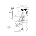 KitchenAid KDTE204ESS1 pump, washarm and motor parts diagram