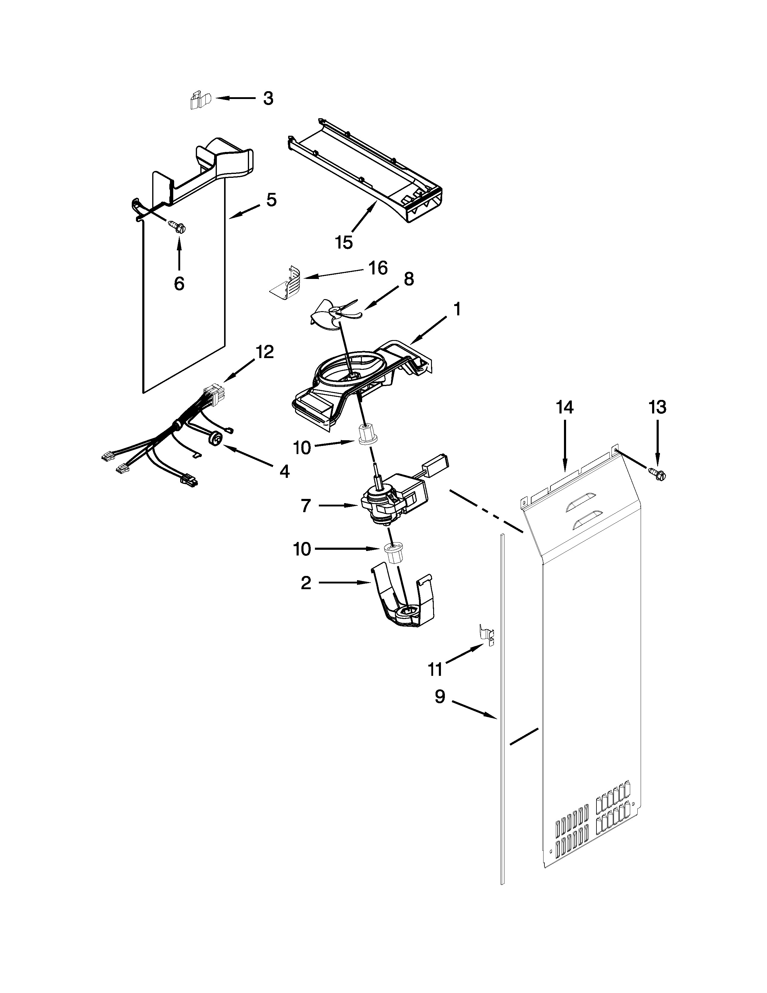 Whirlpool BRS75ARANA00 air flow parts diagram