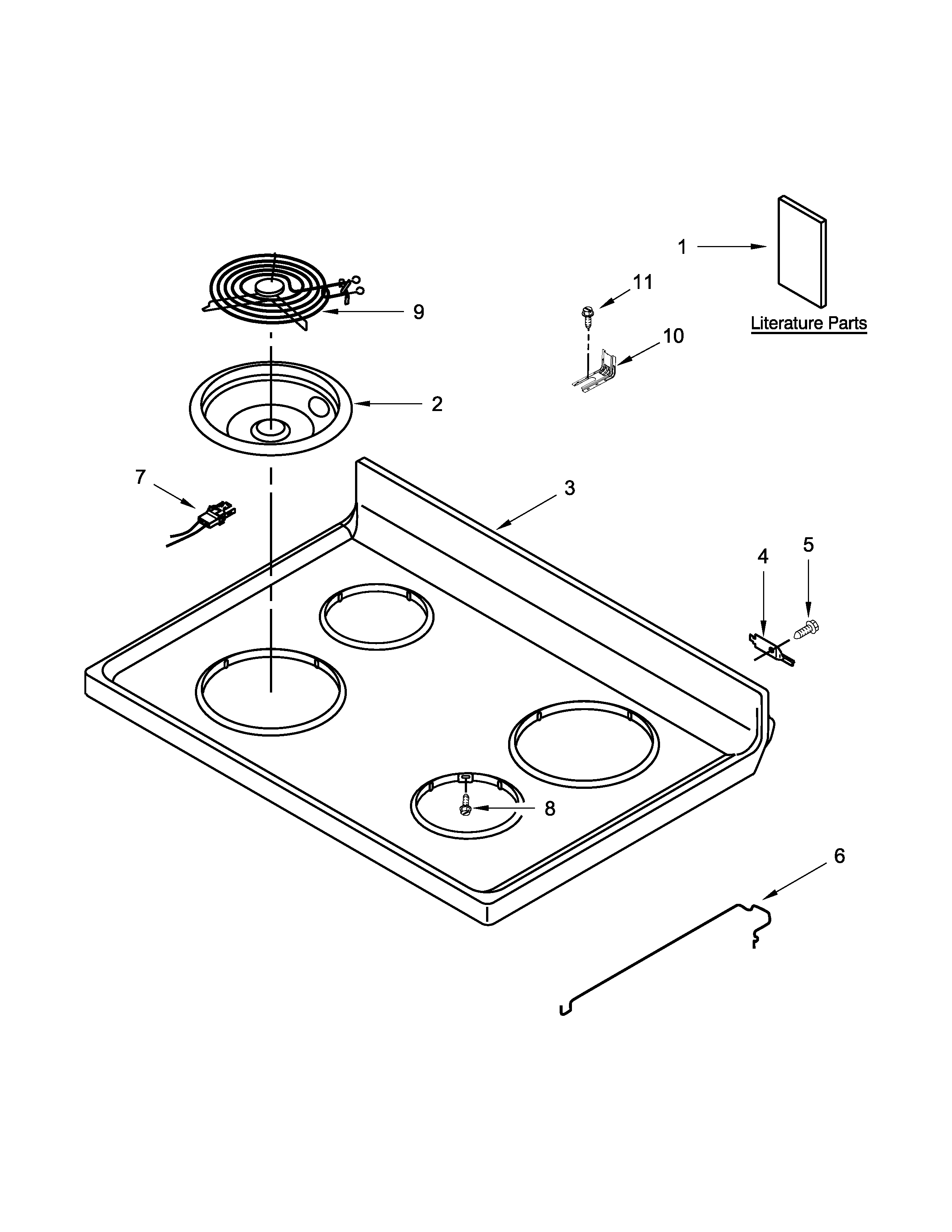 Amana ACR4303MEW0 cooktop parts diagram