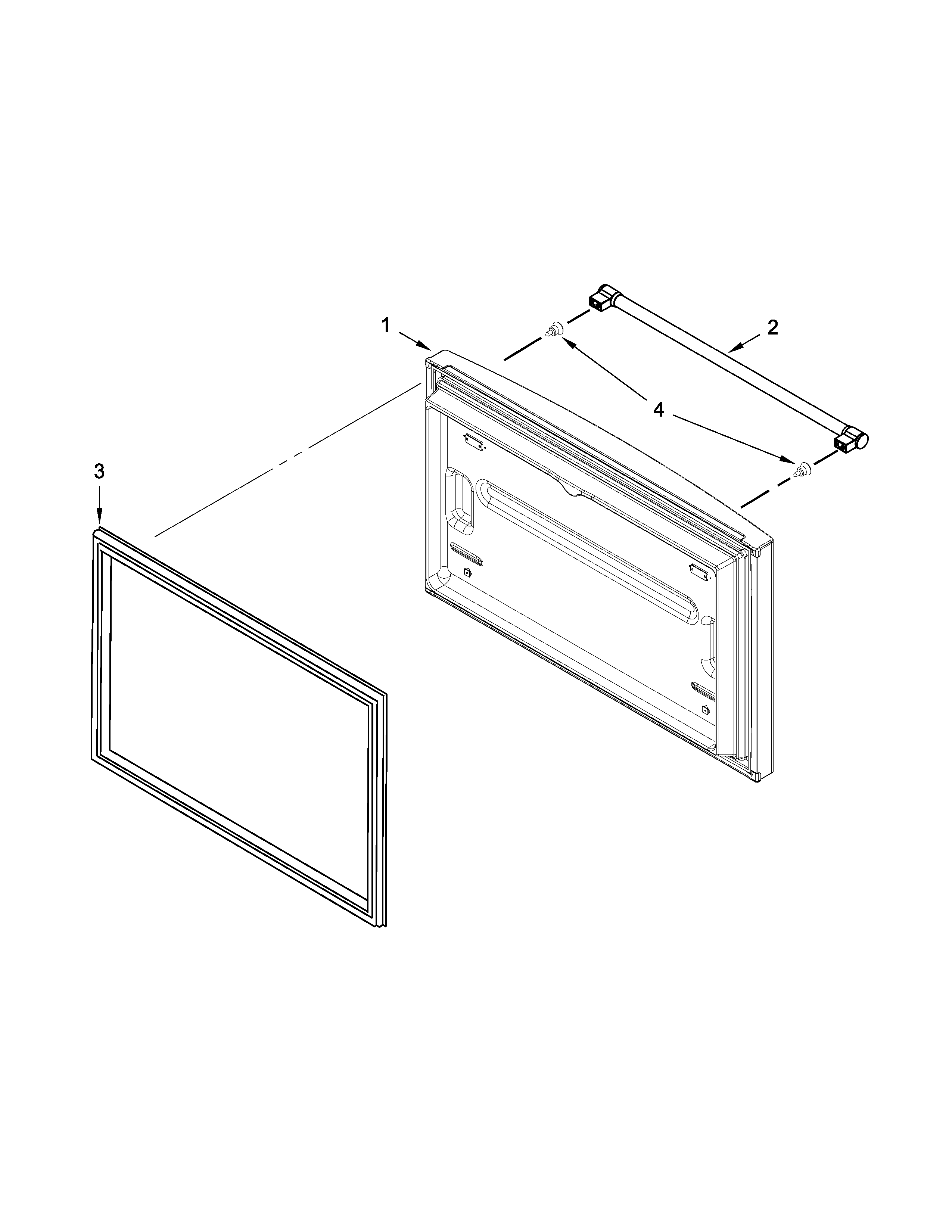 Whirlpool 5GFB2558EA00 freezer door parts diagram