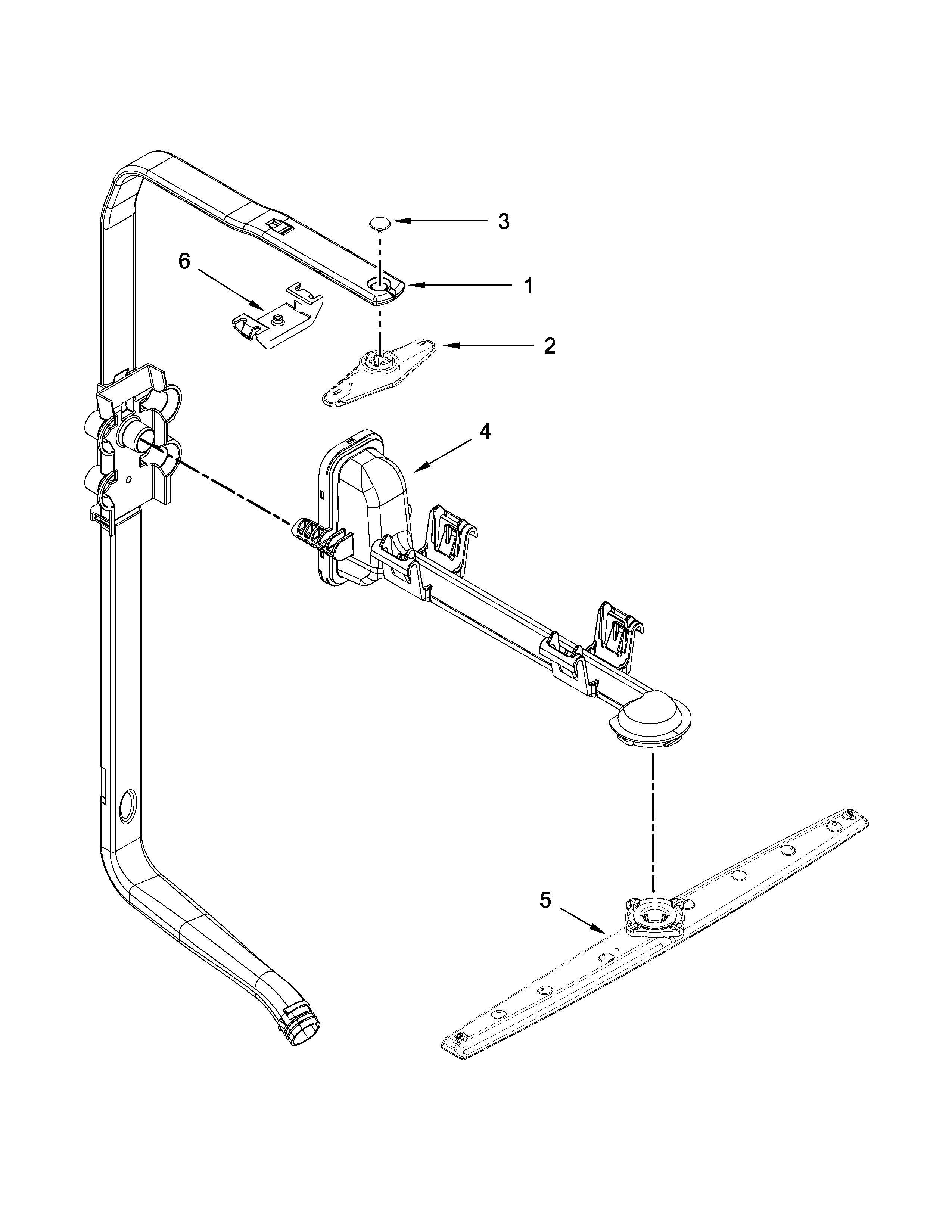 Amana ADB1700ADW2 upper wash and rinse parts diagram