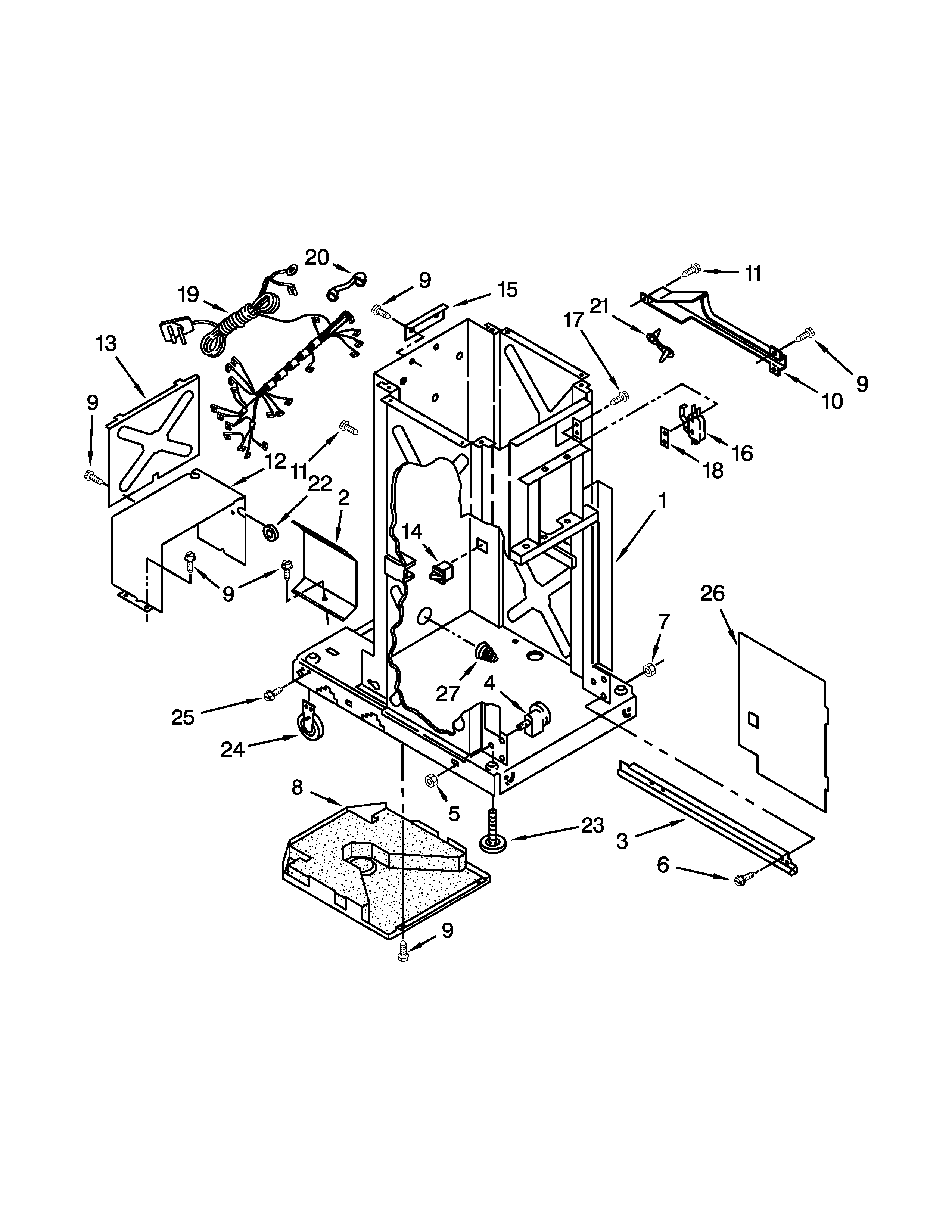 Maytag MTUC7500ADH1 frame parts diagram