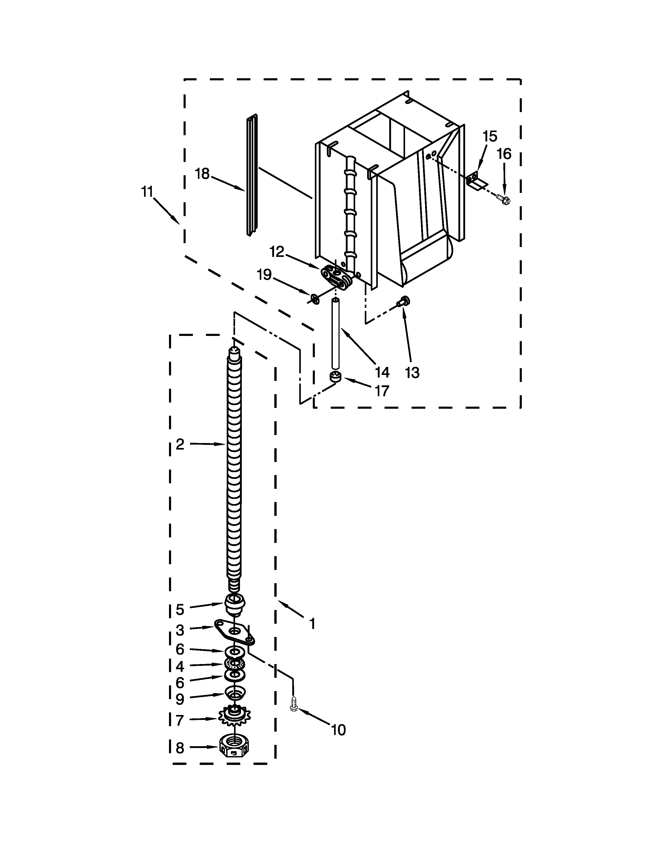 Maytag MTUC7500ADH1 powerscrew and ram parts diagram