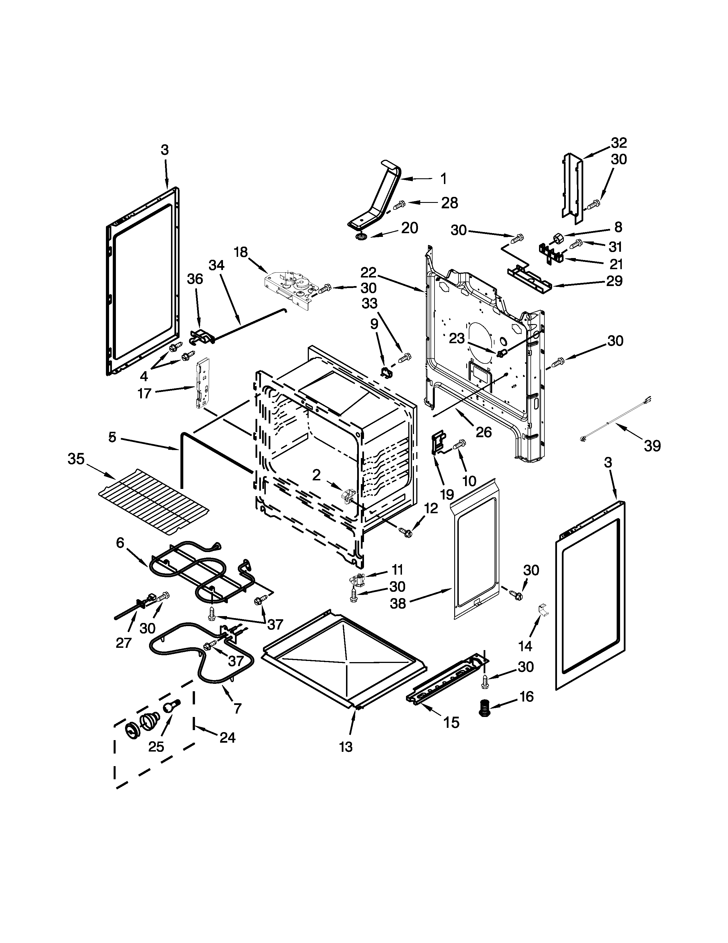 Amana YAER5630BES0 chassis parts diagram
