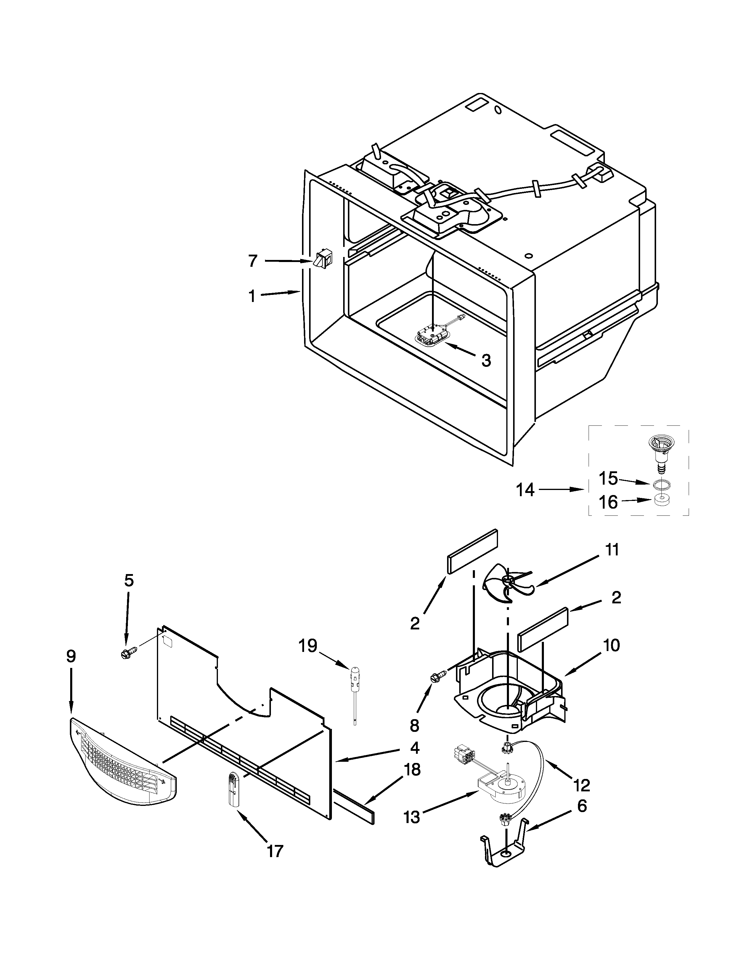 Ikea IX7DDEXDSM01 freezer liner parts diagram