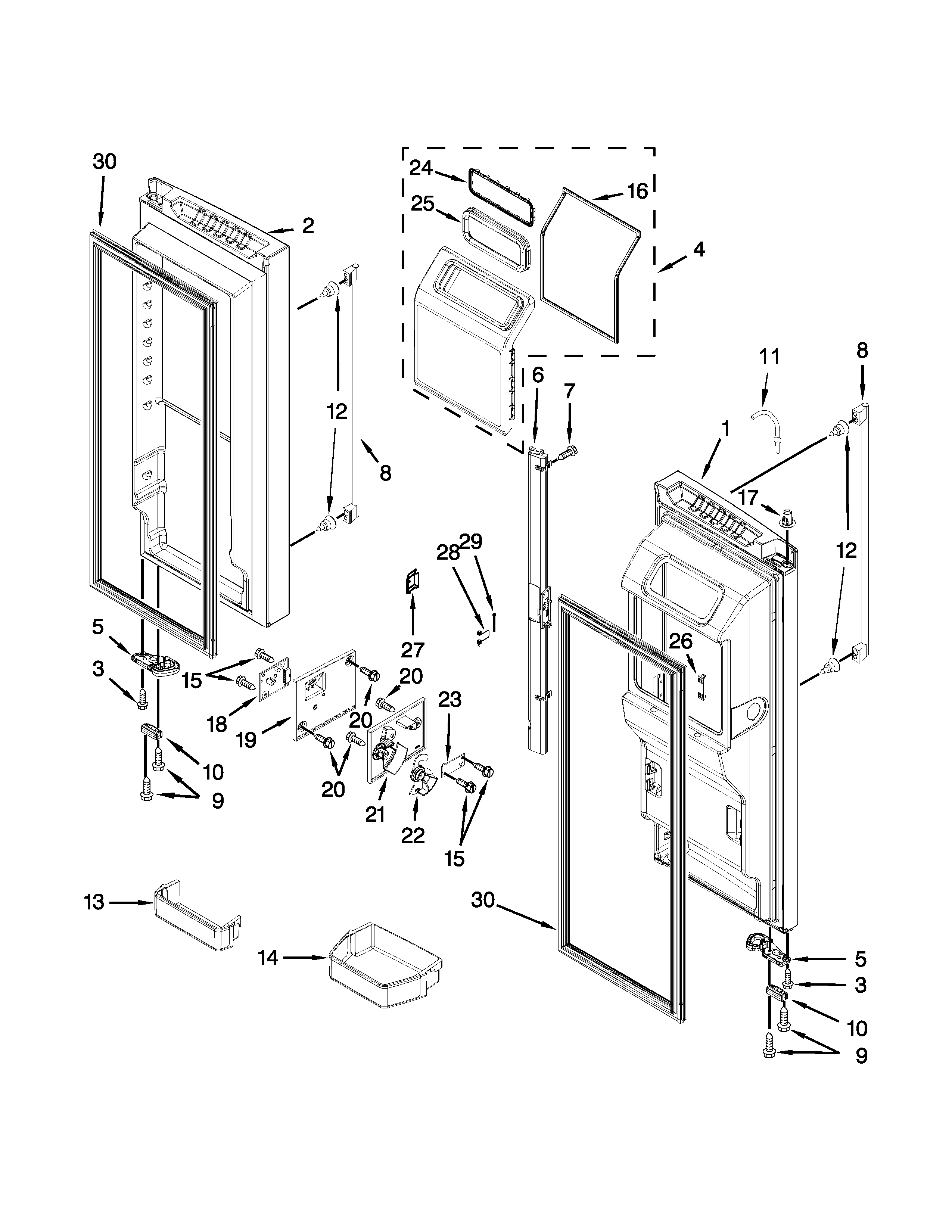 Ikea IX7DDEXDSM01 refrigerator door parts diagram