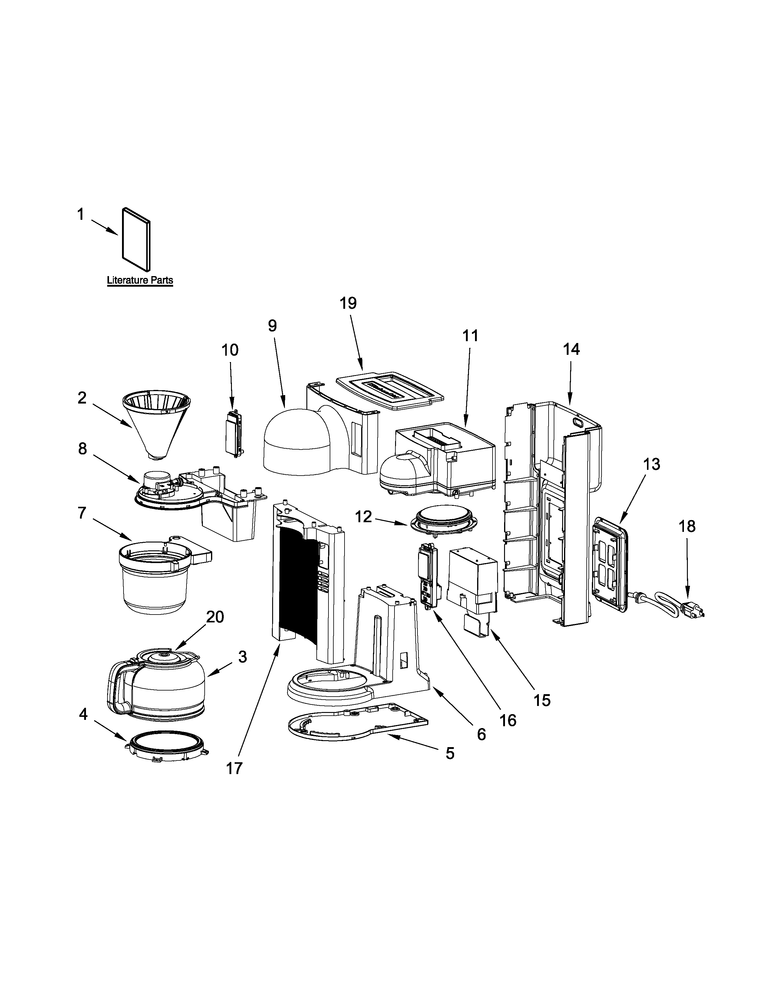 KitchenAid KCM0802ER0 unit parts diagram