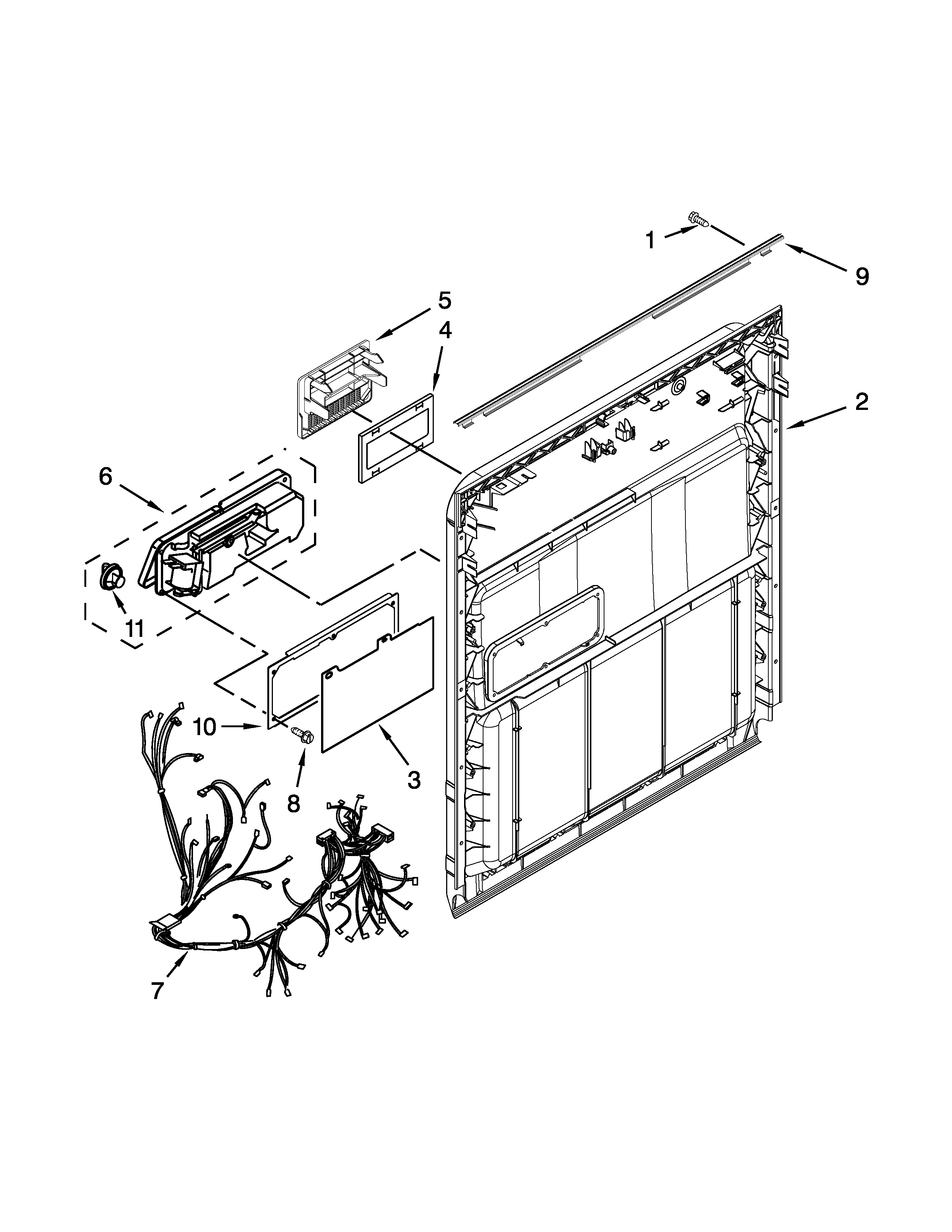 Whirlpool WDP350PAAW5 inner door parts diagram