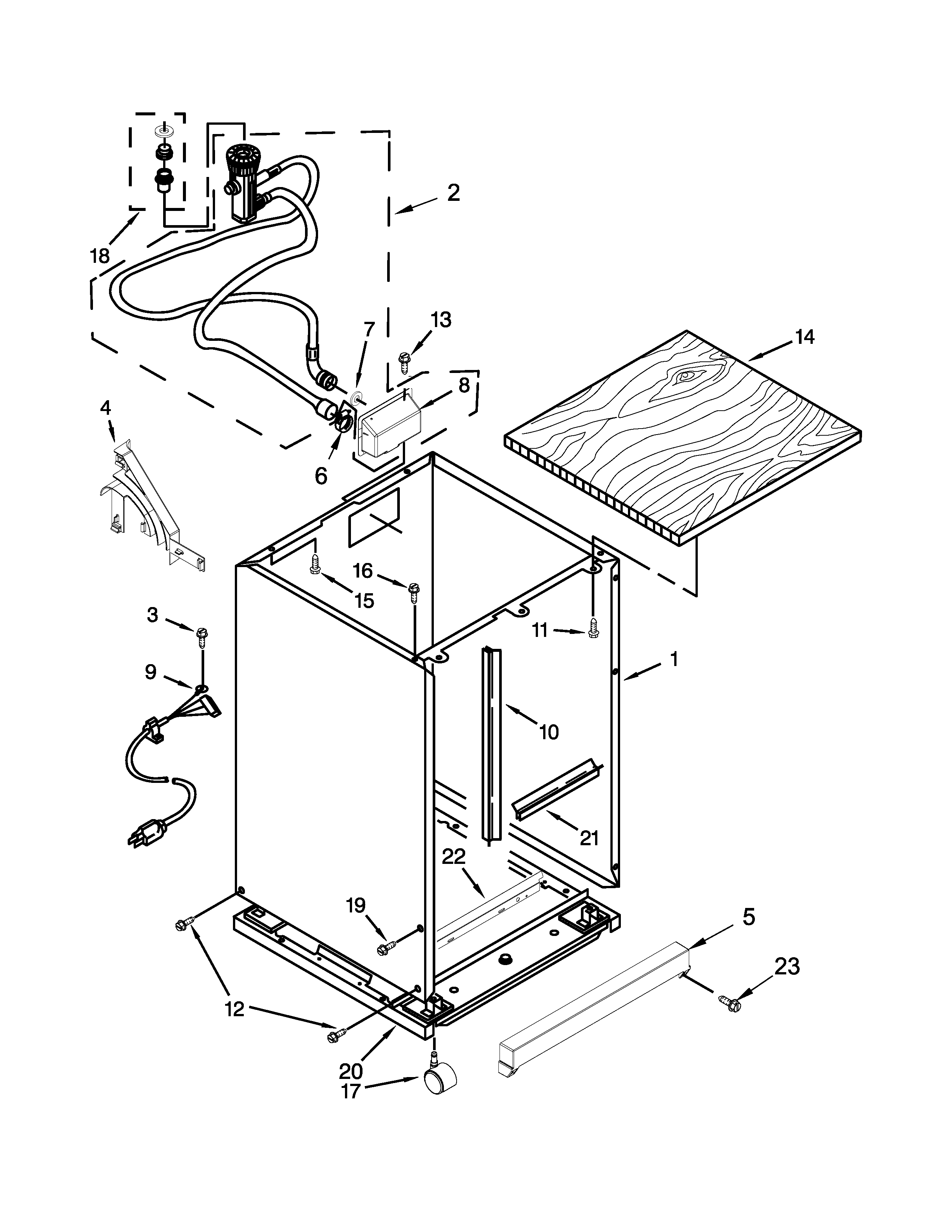 Whirlpool WDP350PAAW5 cabinet parts diagram