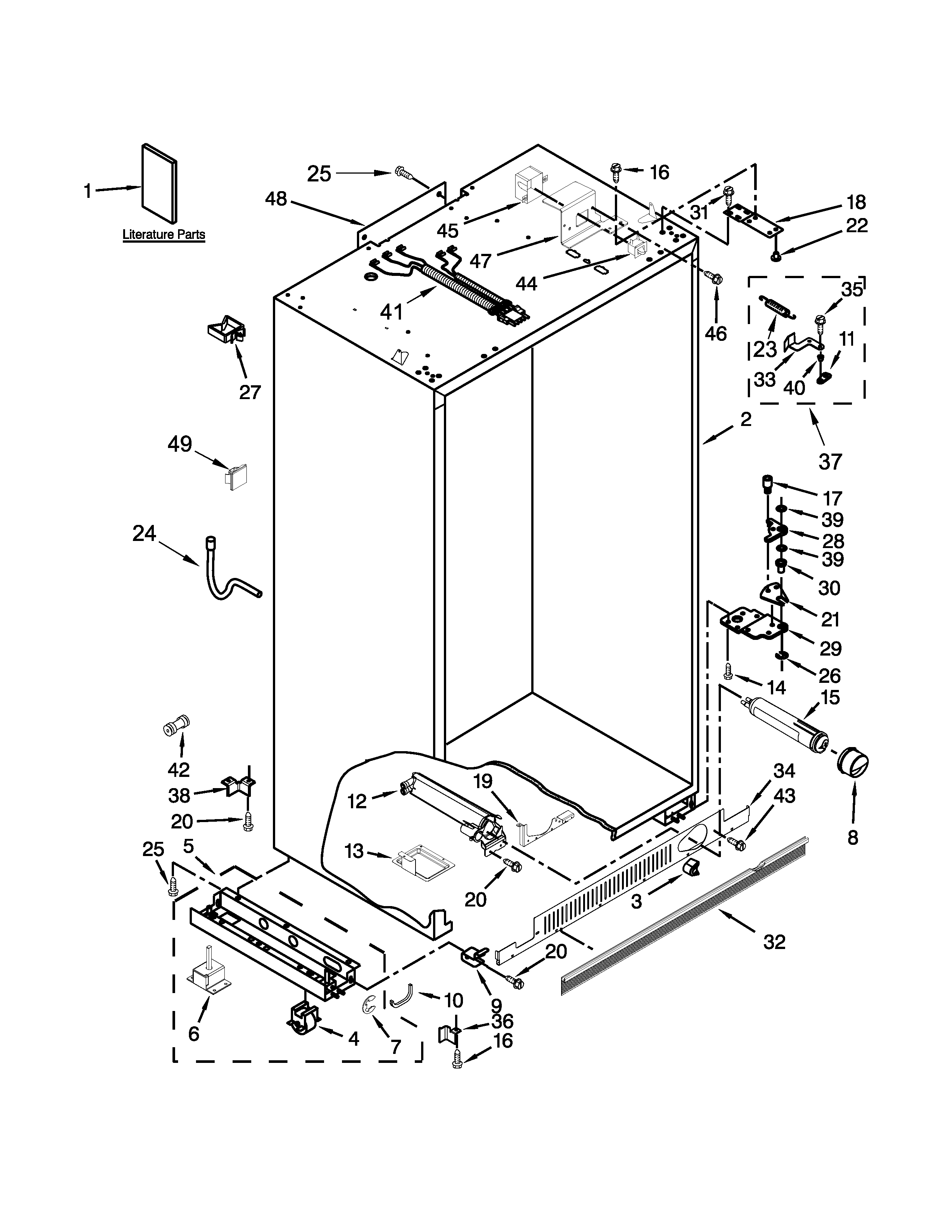 Jenn-Air JS48SSDUDE00 cabinet parts diagram