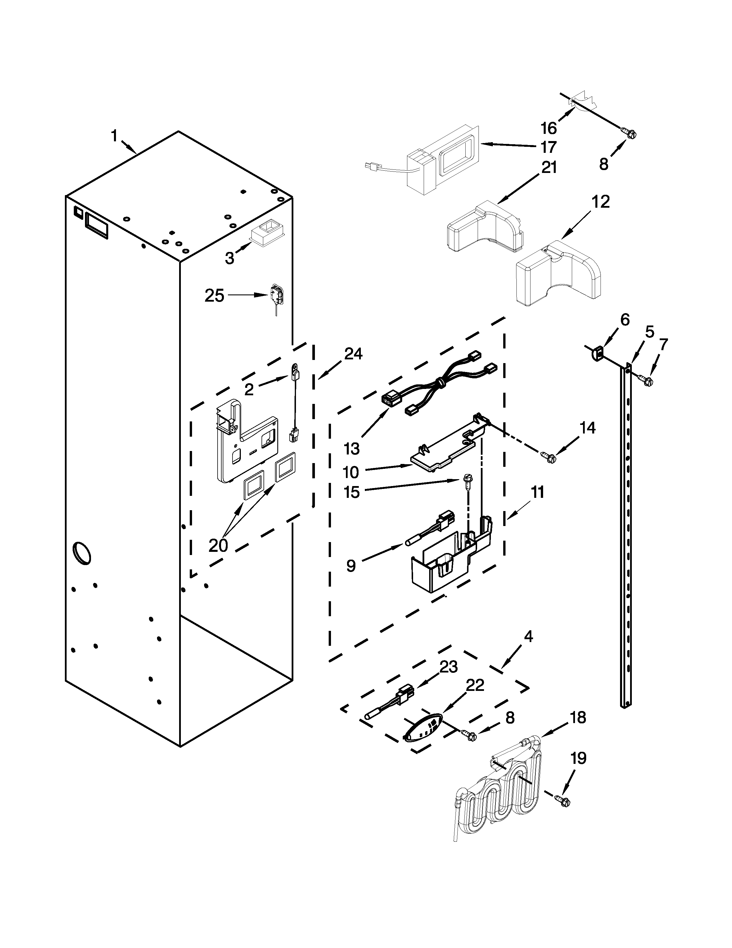 Jenn-Air JS48SSDUDE00 refrigerator liner parts diagram