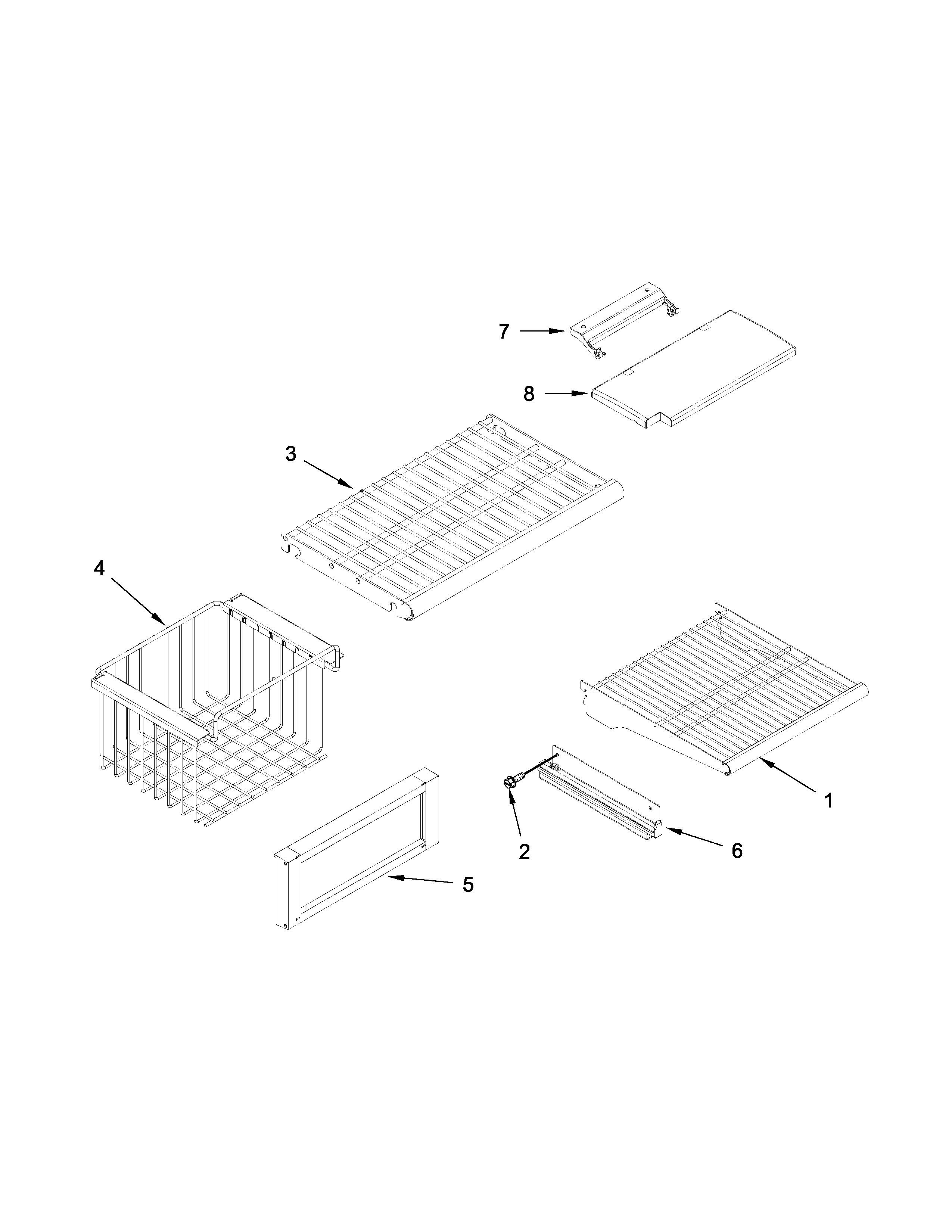 Jenn-Air JS48SSDUDE00 freezer shelf parts diagram