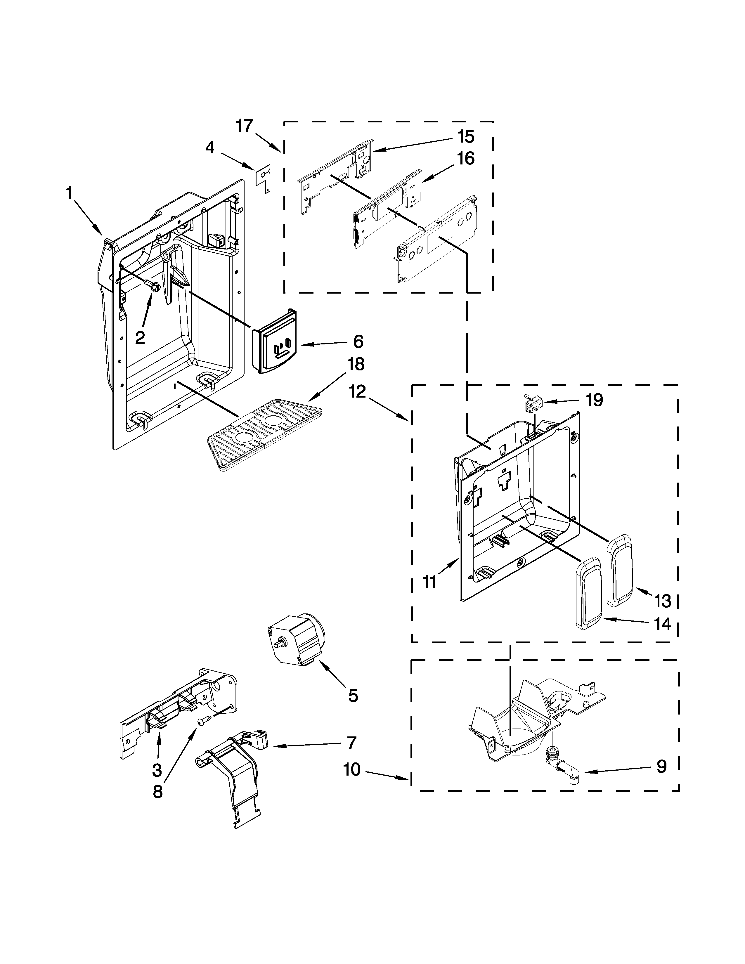 Jenn-Air JS48SSDUDE00 dispenser parts diagram