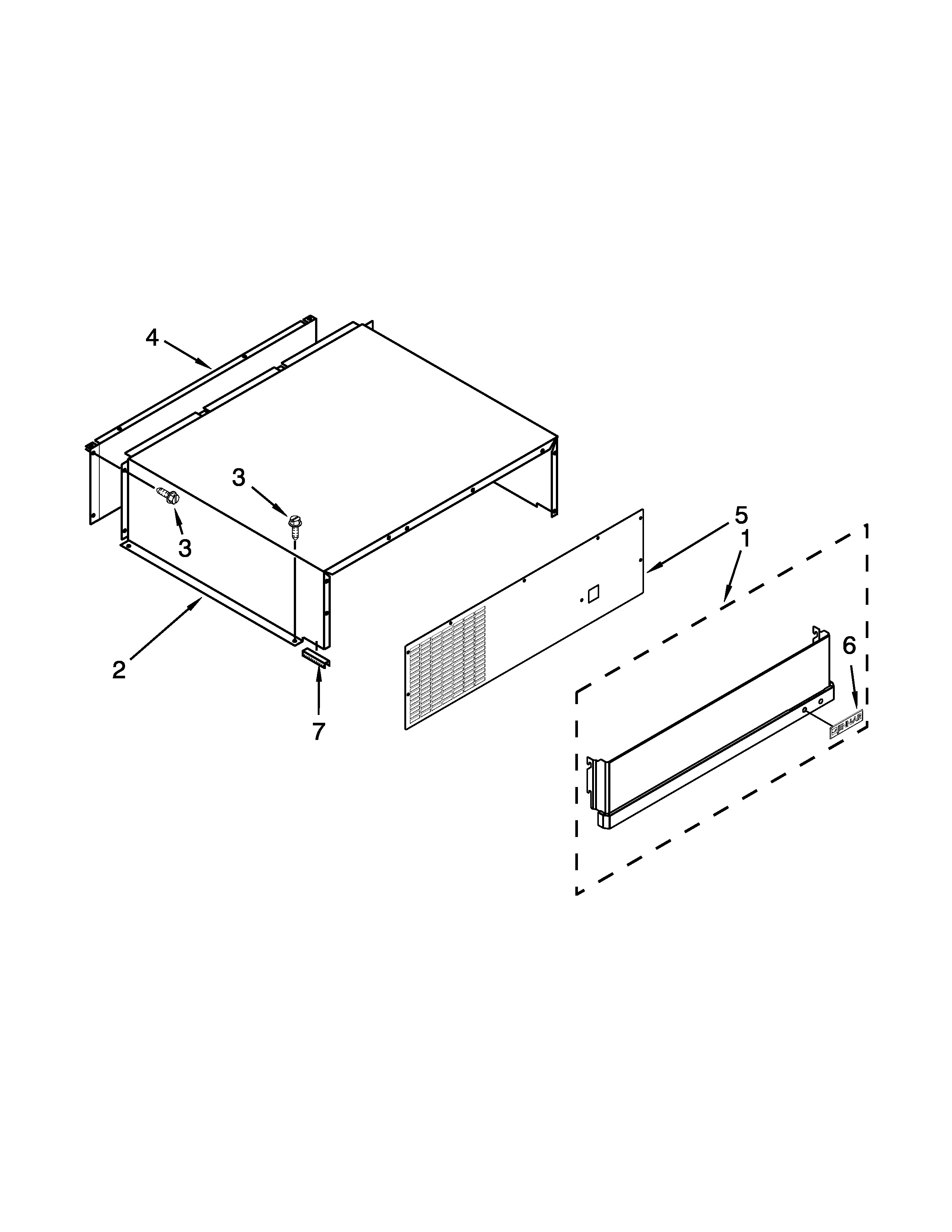 Jenn-Air JS48SSDUDE00 top grille and unit cover parts diagram