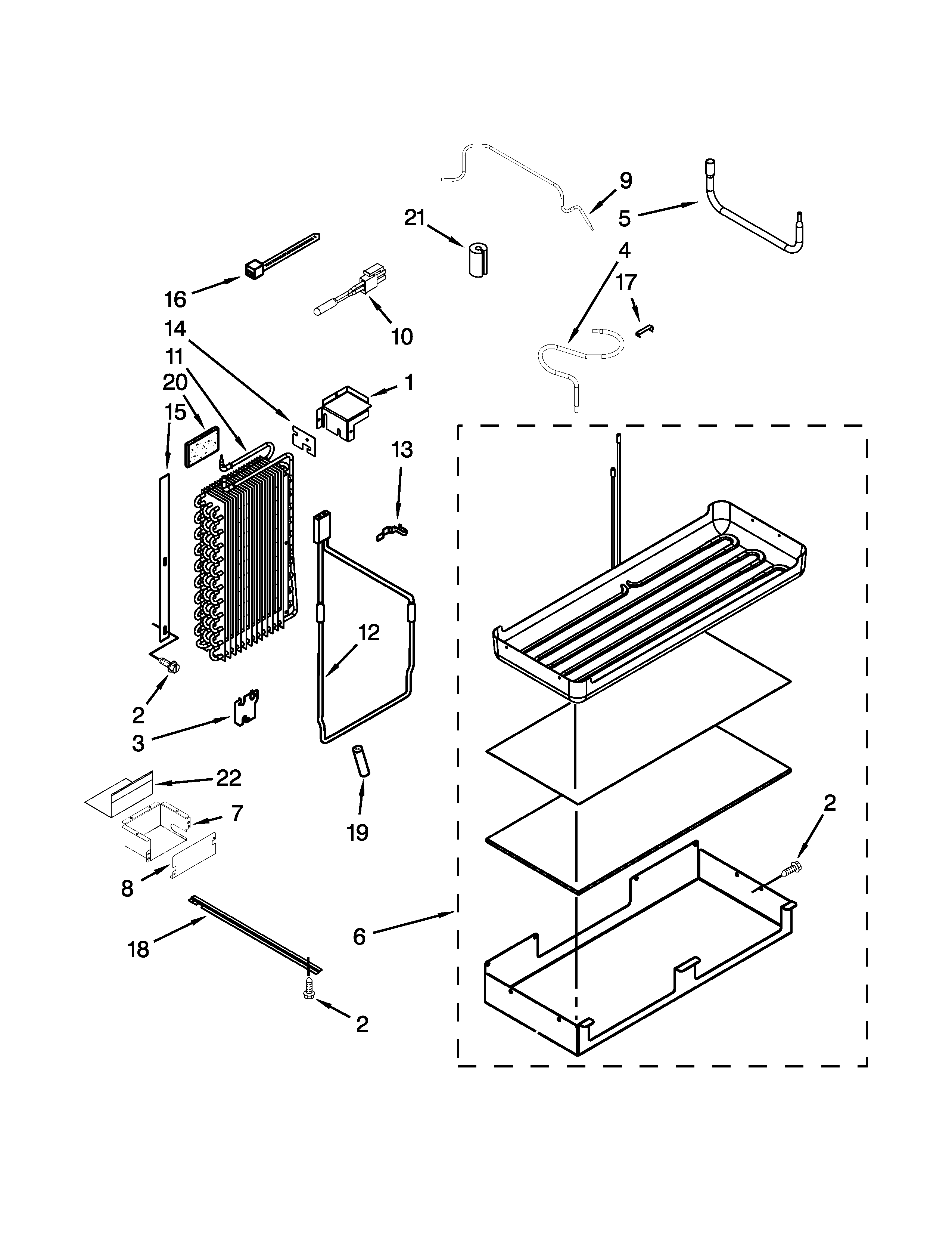 Jenn-Air JS48SSDUDE00 lower unit and tube parts diagram