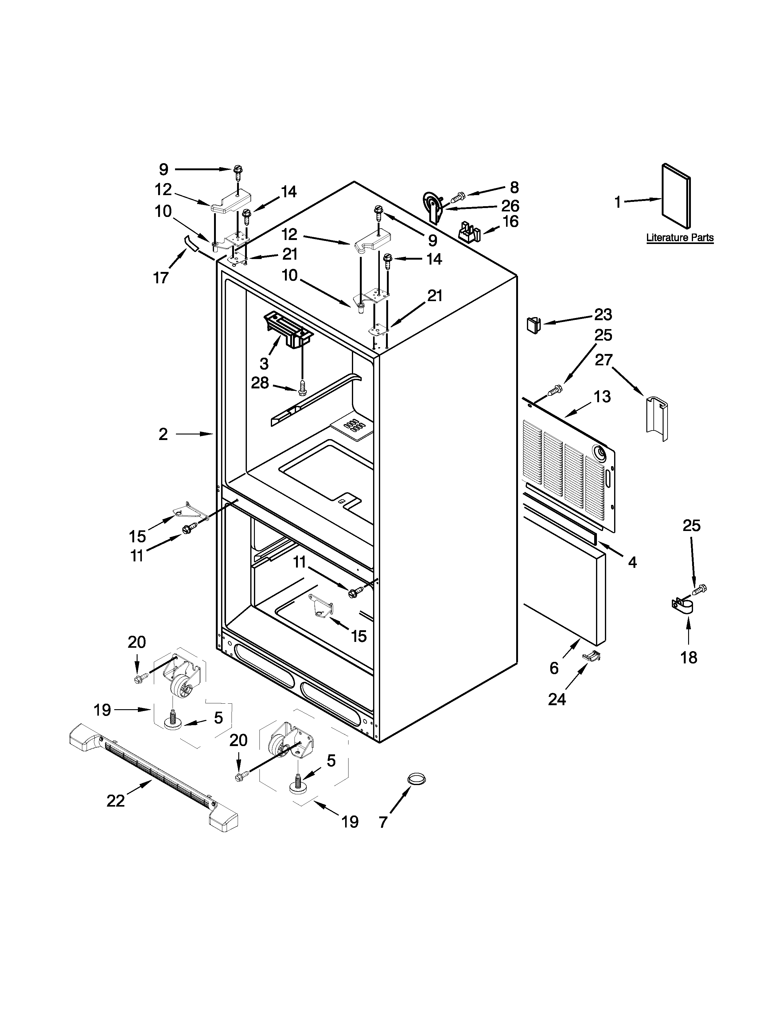Jenn-Air JFC2290RTB00 cabinet parts diagram