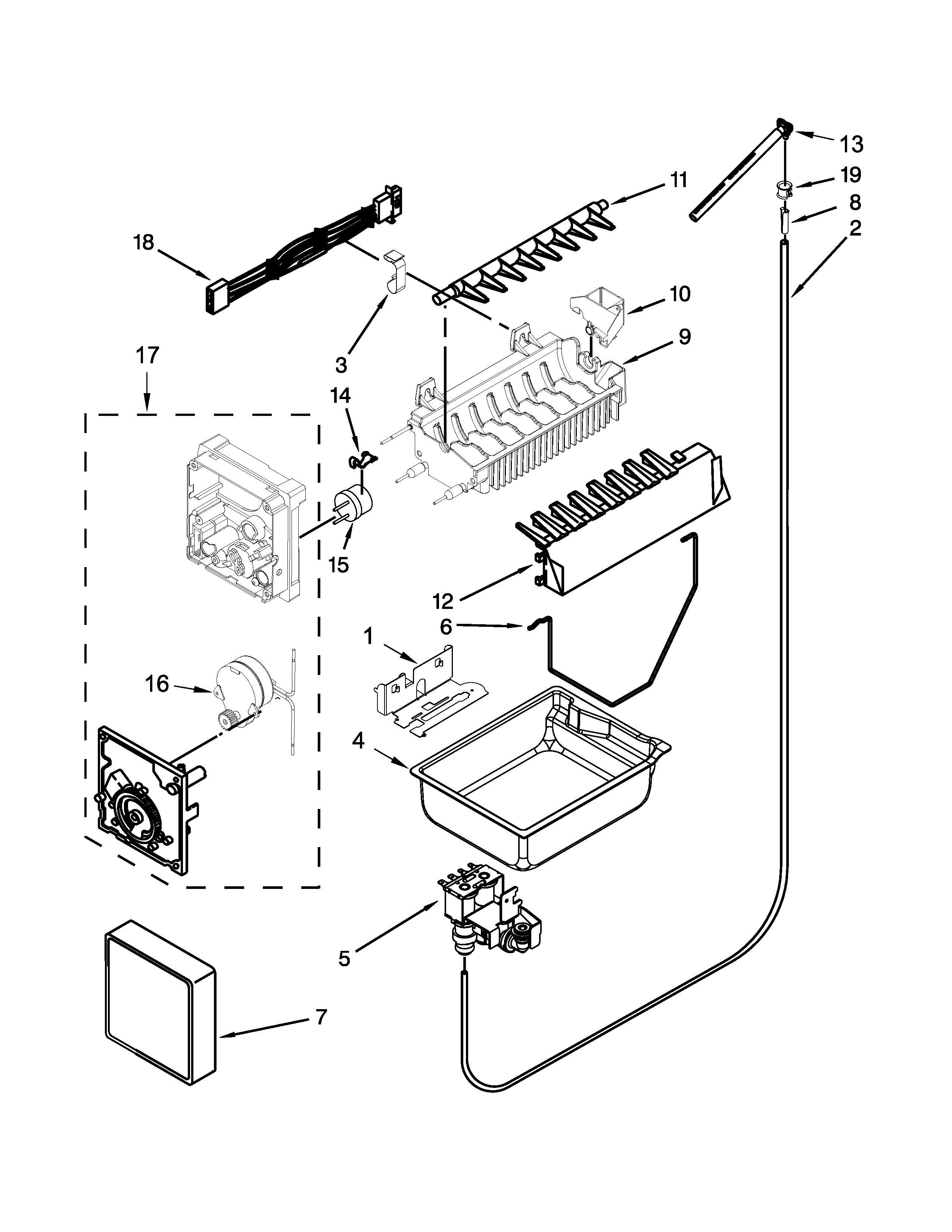 Jenn-Air JFC2290RTB00 icemaker parts diagram