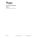 Whirlpool WRS973CIDM00 cover sheet diagram