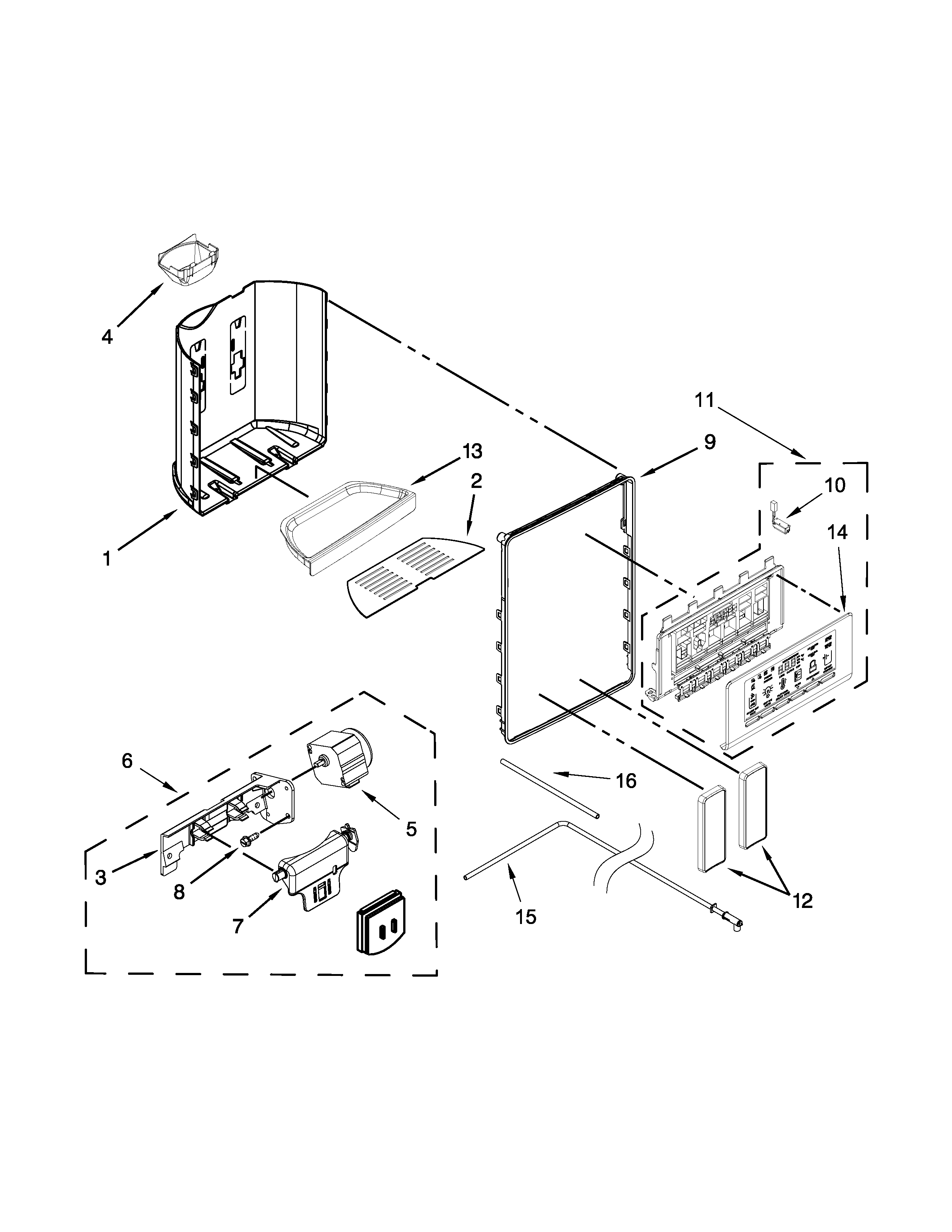 Whirlpool WRS973CIDM00 dispenser parts diagram