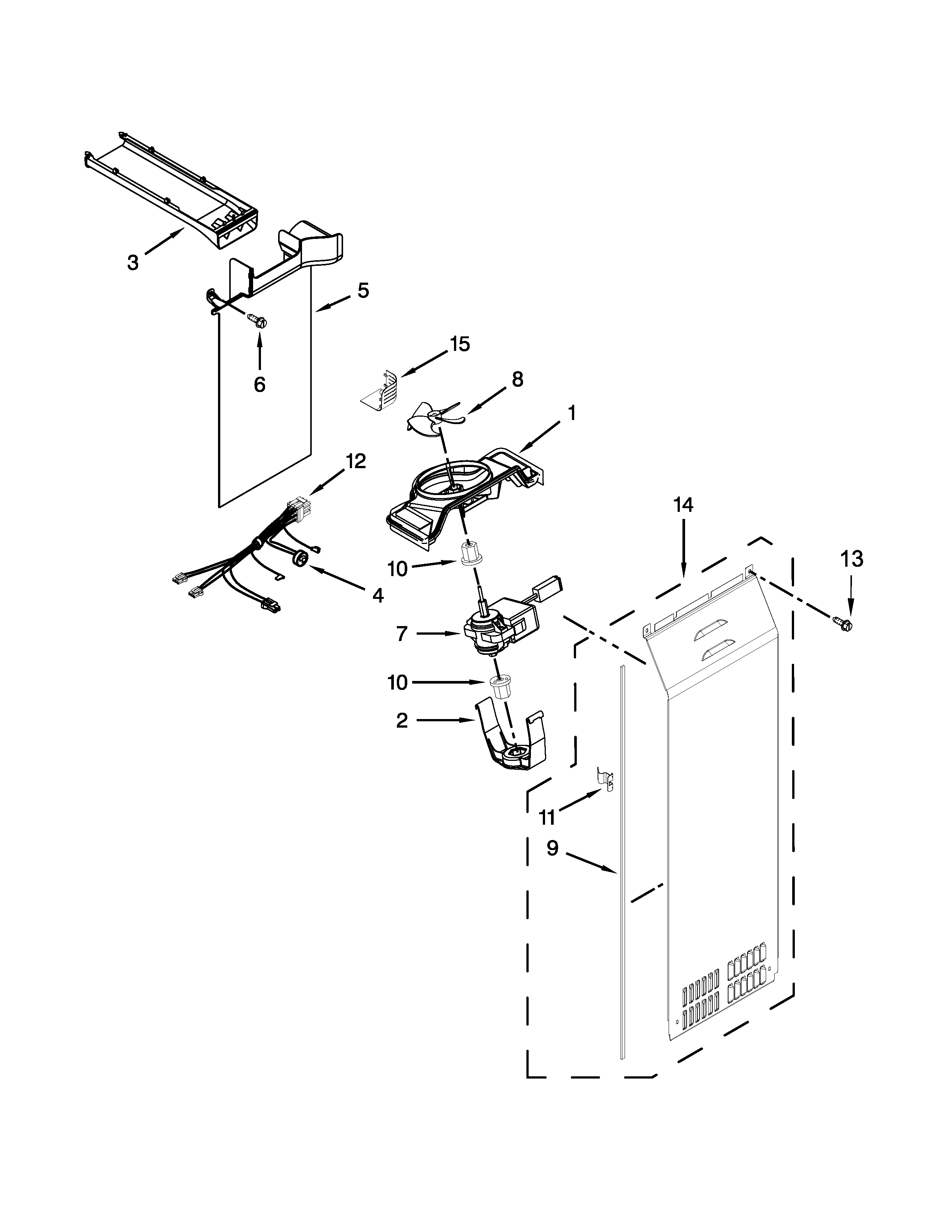 Whirlpool WRS973CIDM00 air flow parts diagram