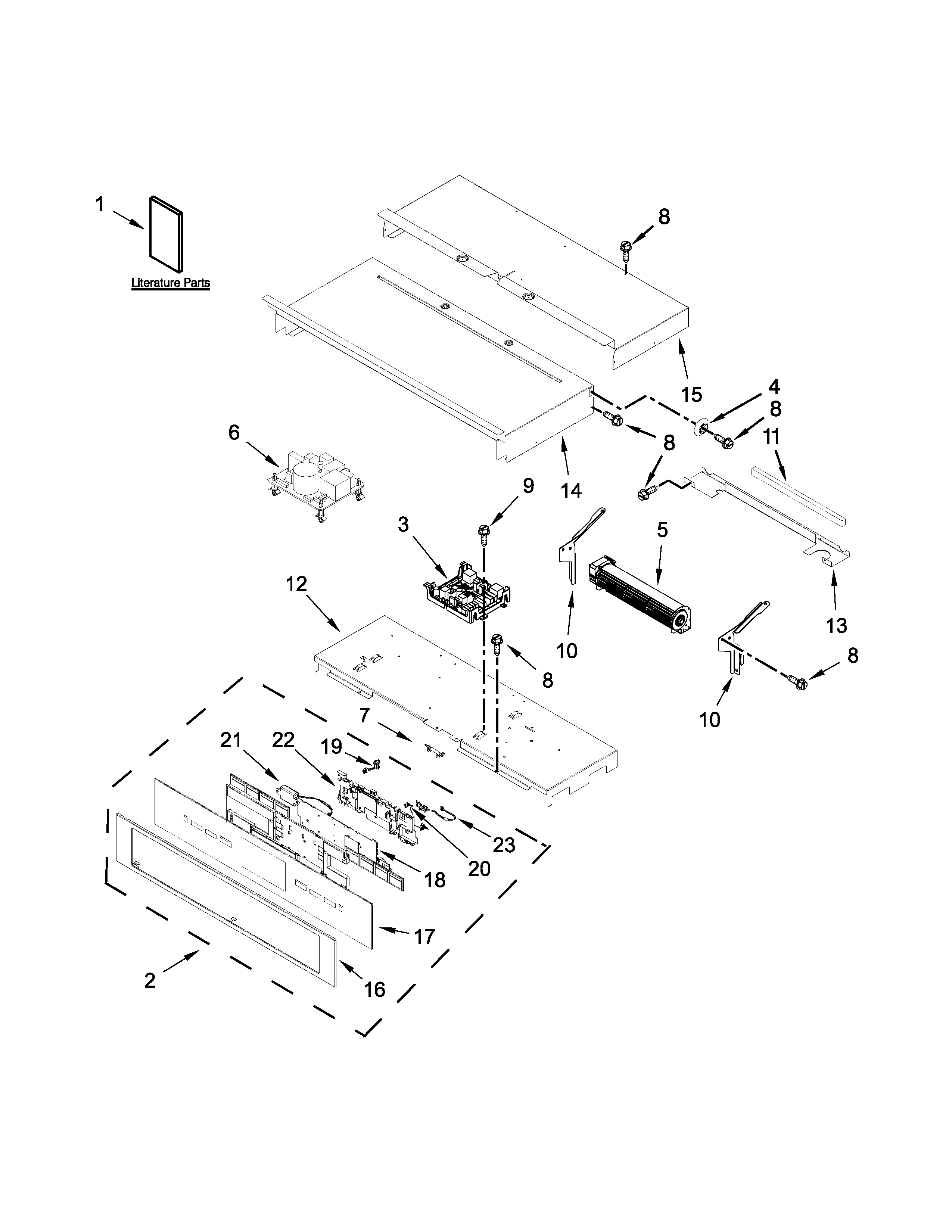 Jenn-Air JJW3430DP01 control panel parts diagram