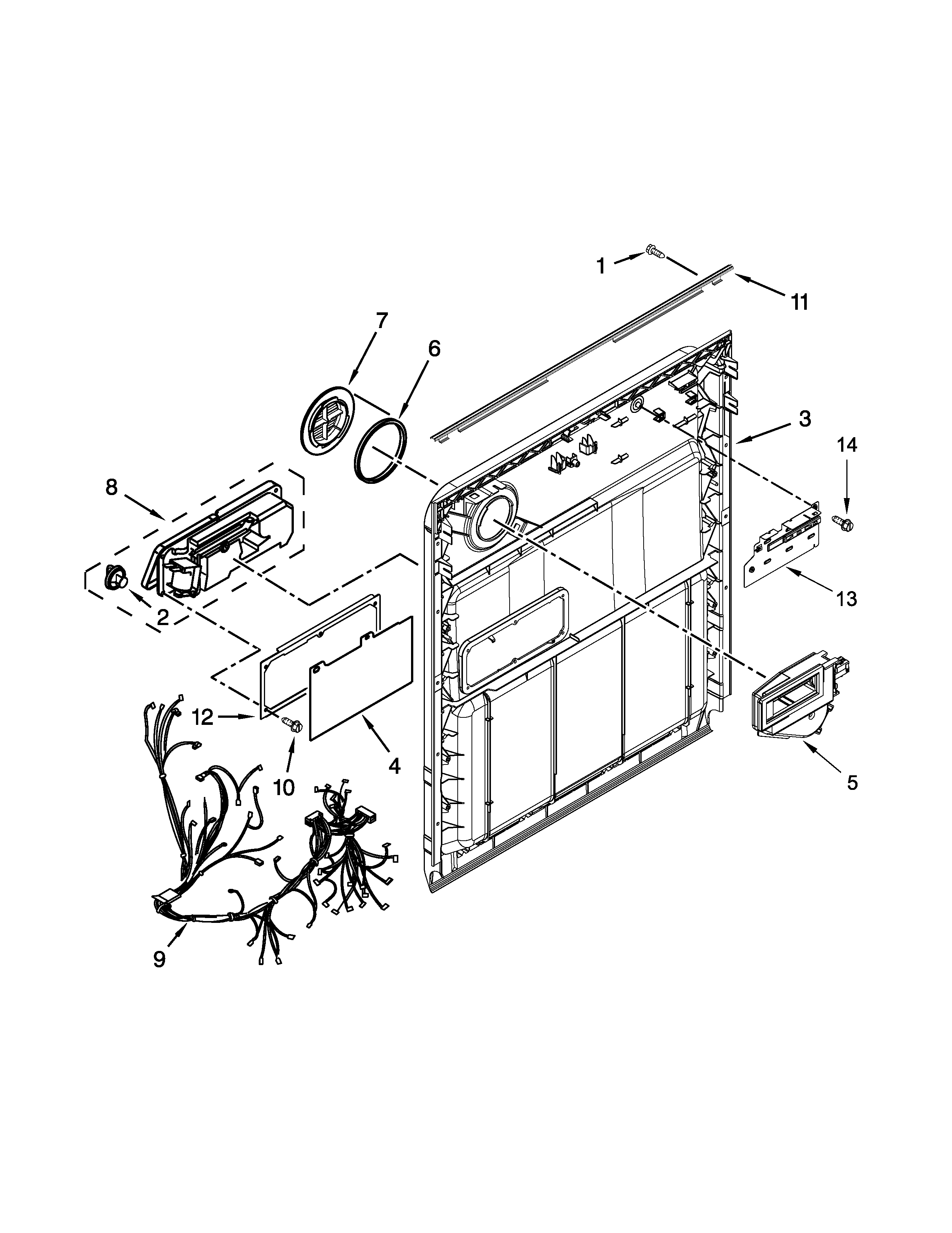 Whirlpool WDT720PADM2 inner door parts diagram