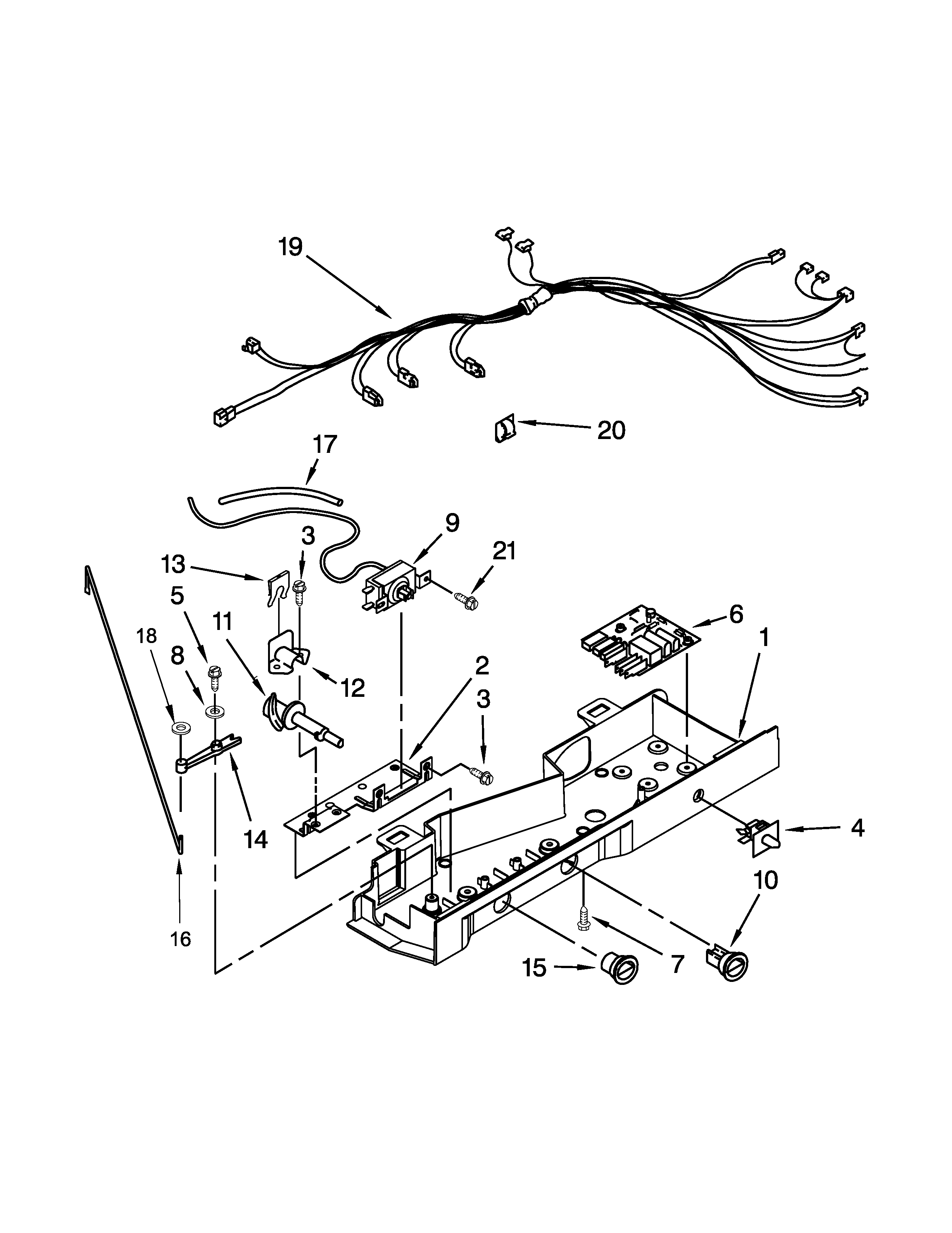 Whirlpool WRS325FNAE03 control box parts diagram