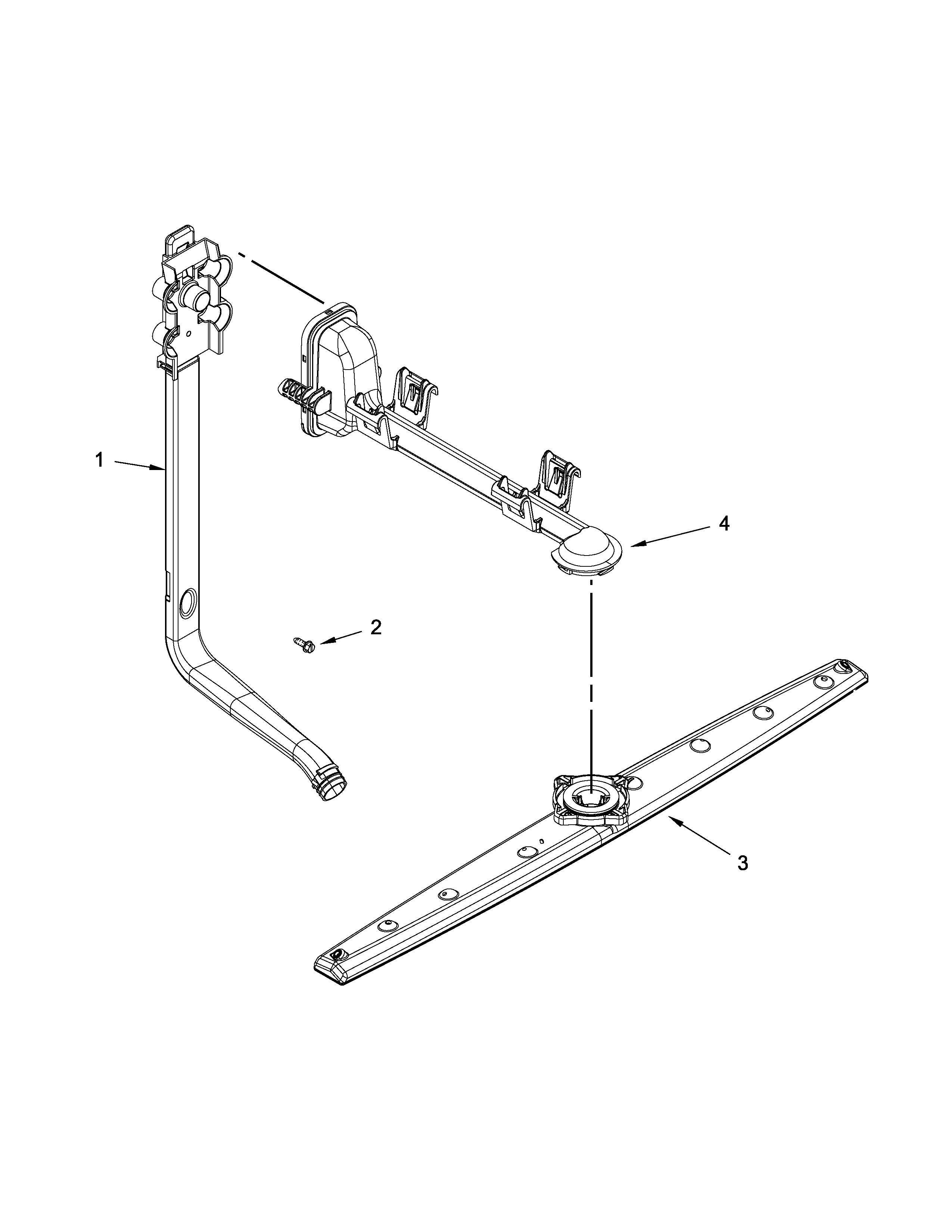 Whirlpool WDF320PADD2 upper wash and rinse parts diagram