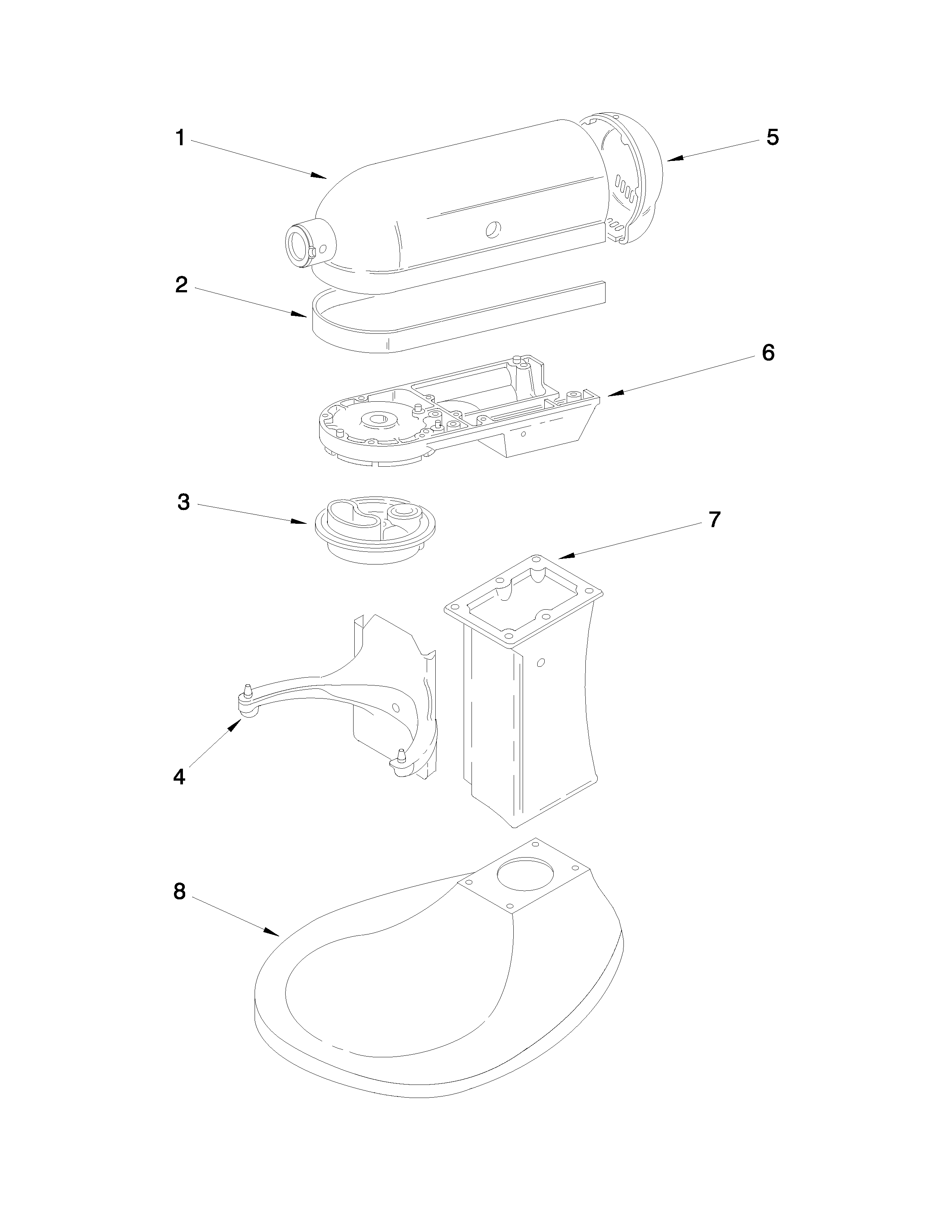 KitchenAid 5KSM5EER4 color variation parts diagram