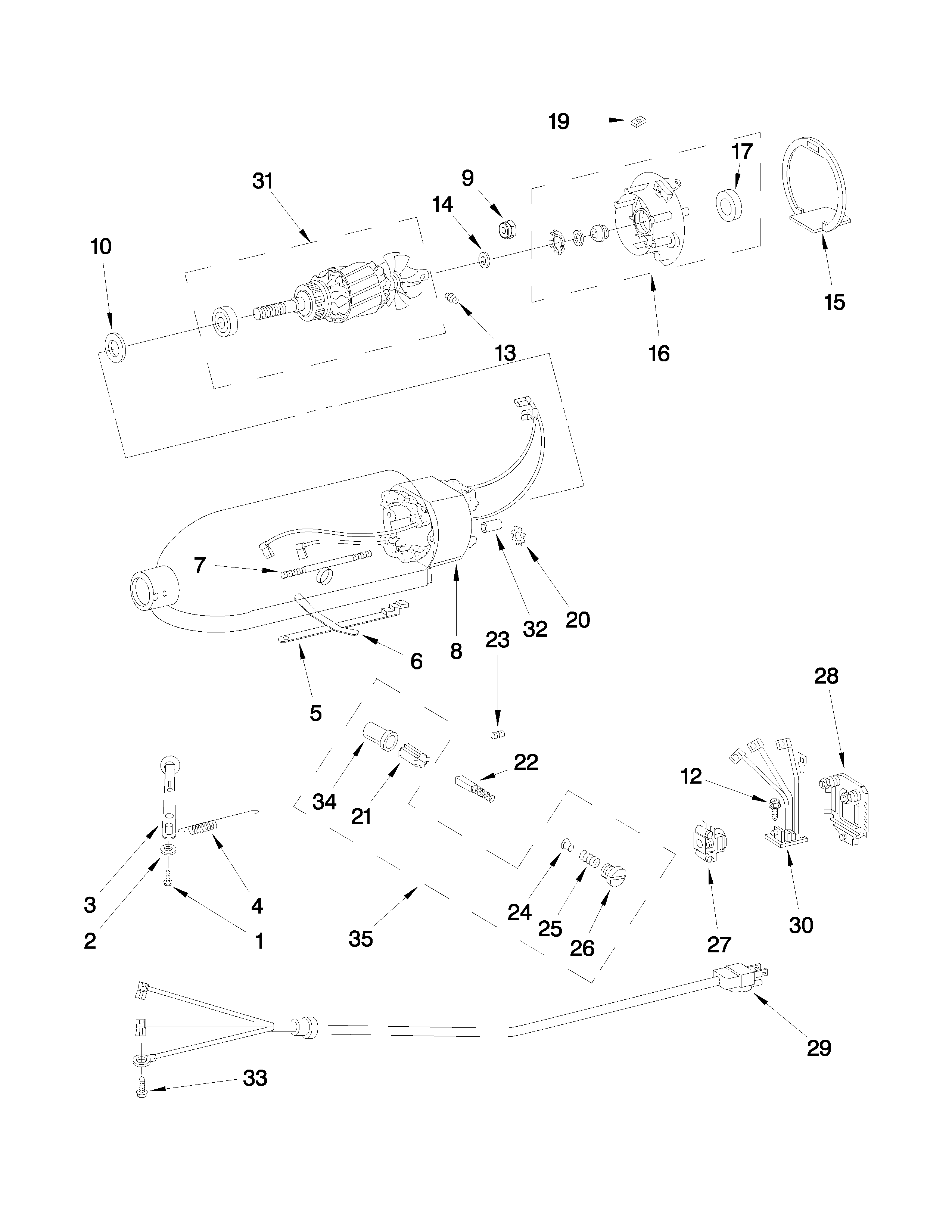 KitchenAid 5KPM5AWH0 motor and control unit parts diagram