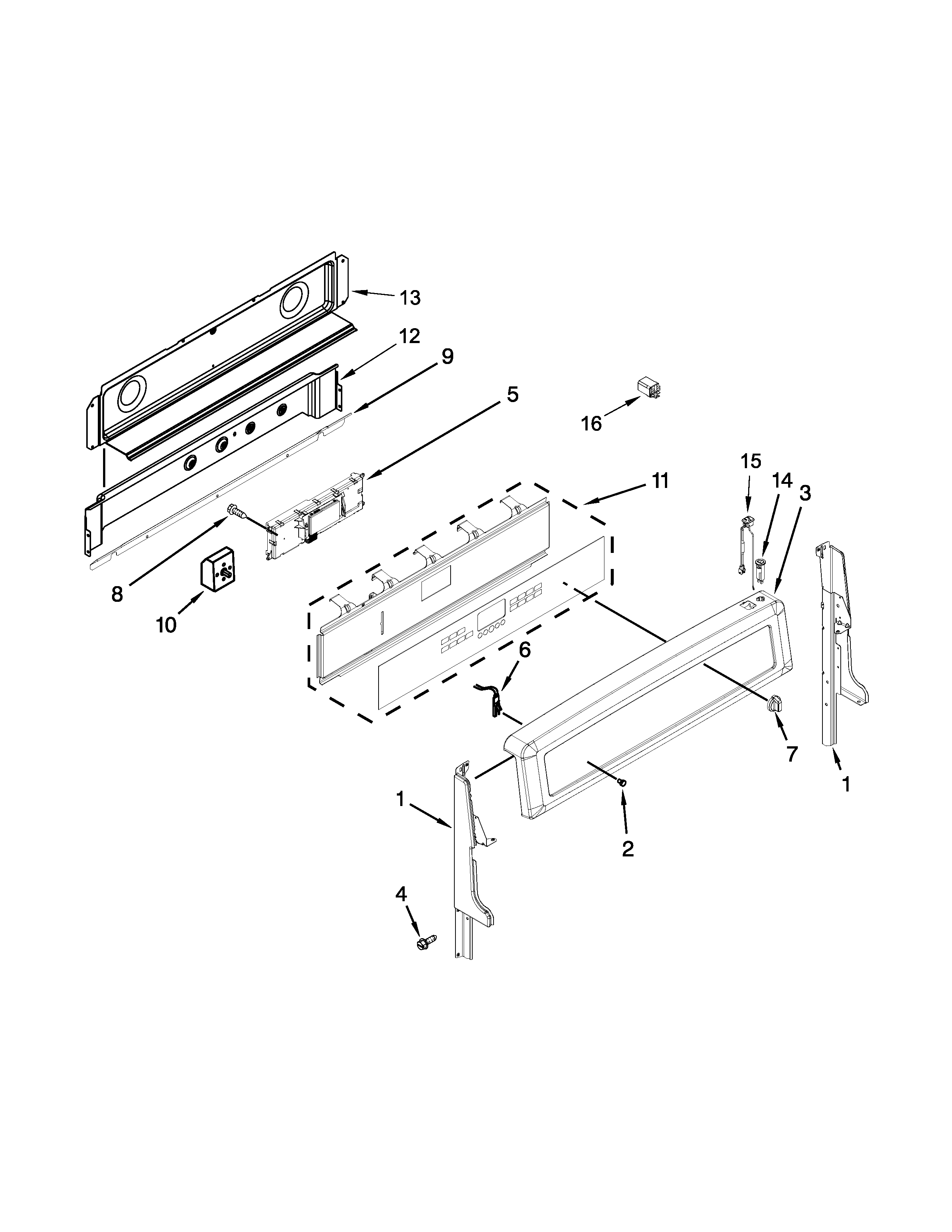 Maytag YMET8820DS02 control panel parts diagram