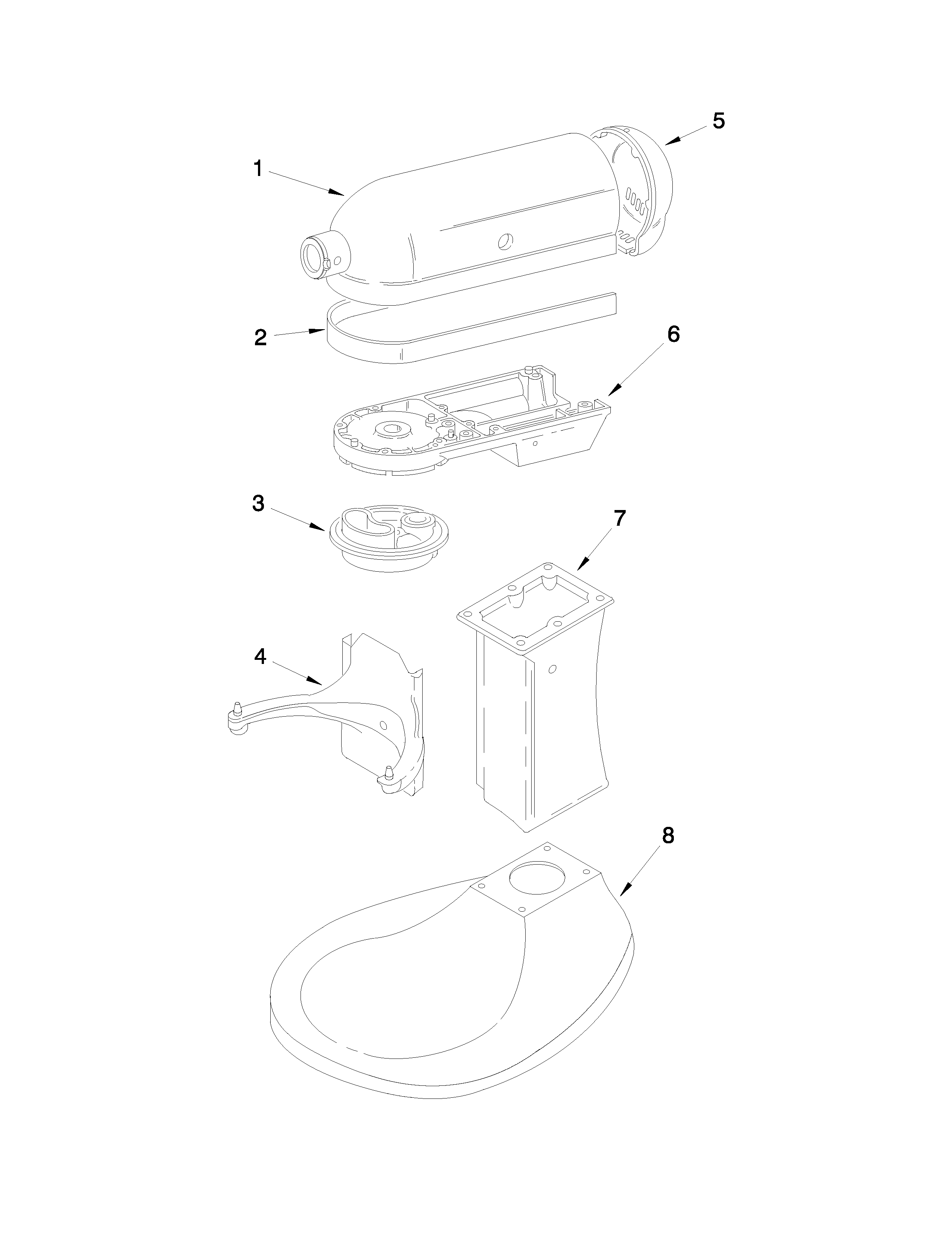KitchenAid 5KPM50BWH4 color variation parts diagram