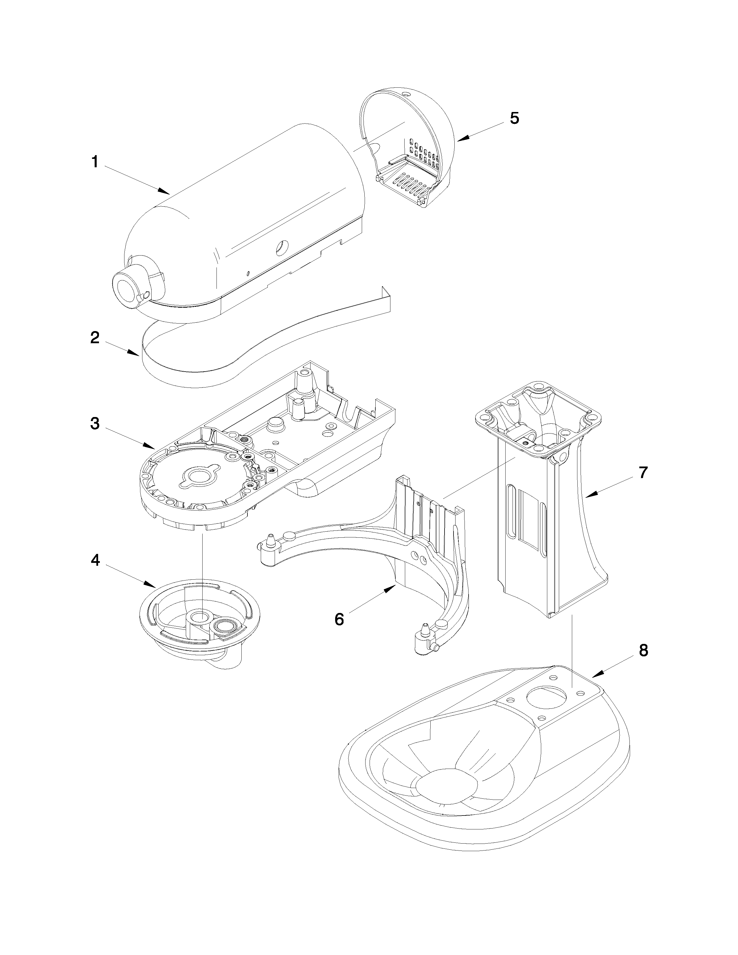 KitchenAid KSM450ER0 color variation parts diagram