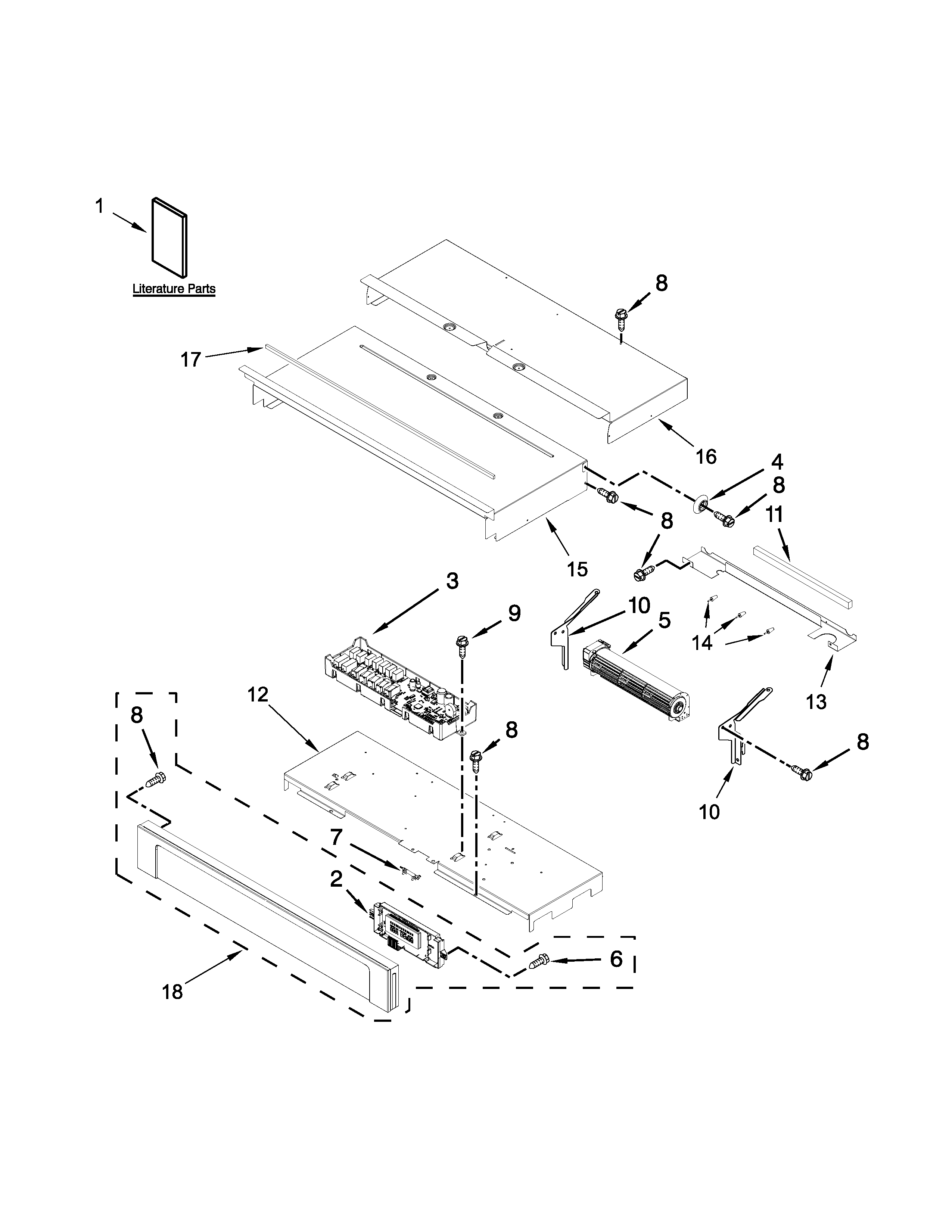Whirlpool WOD51EC0AB04 control panel parts diagram