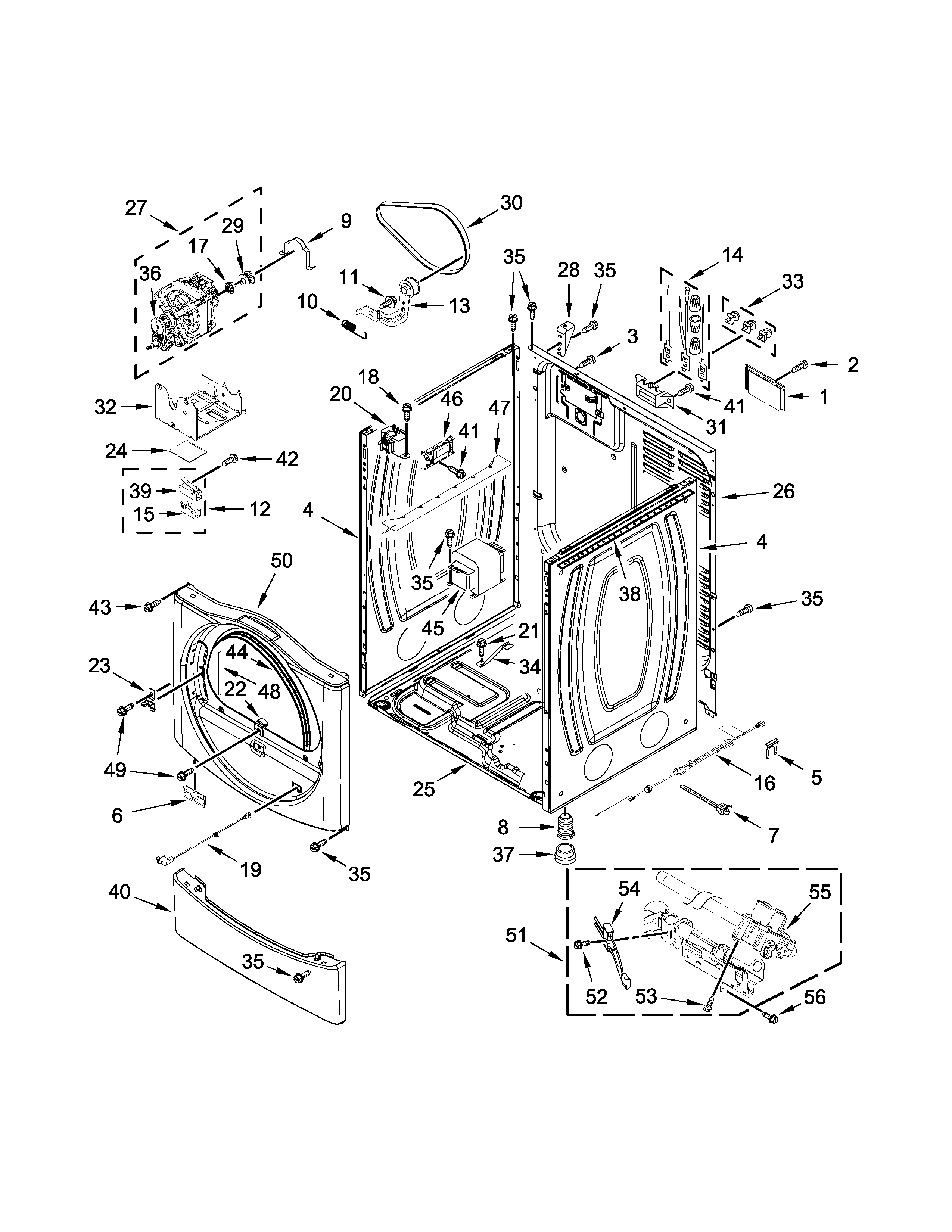 Maytag MDG28PNCGW0 cabinet parts diagram